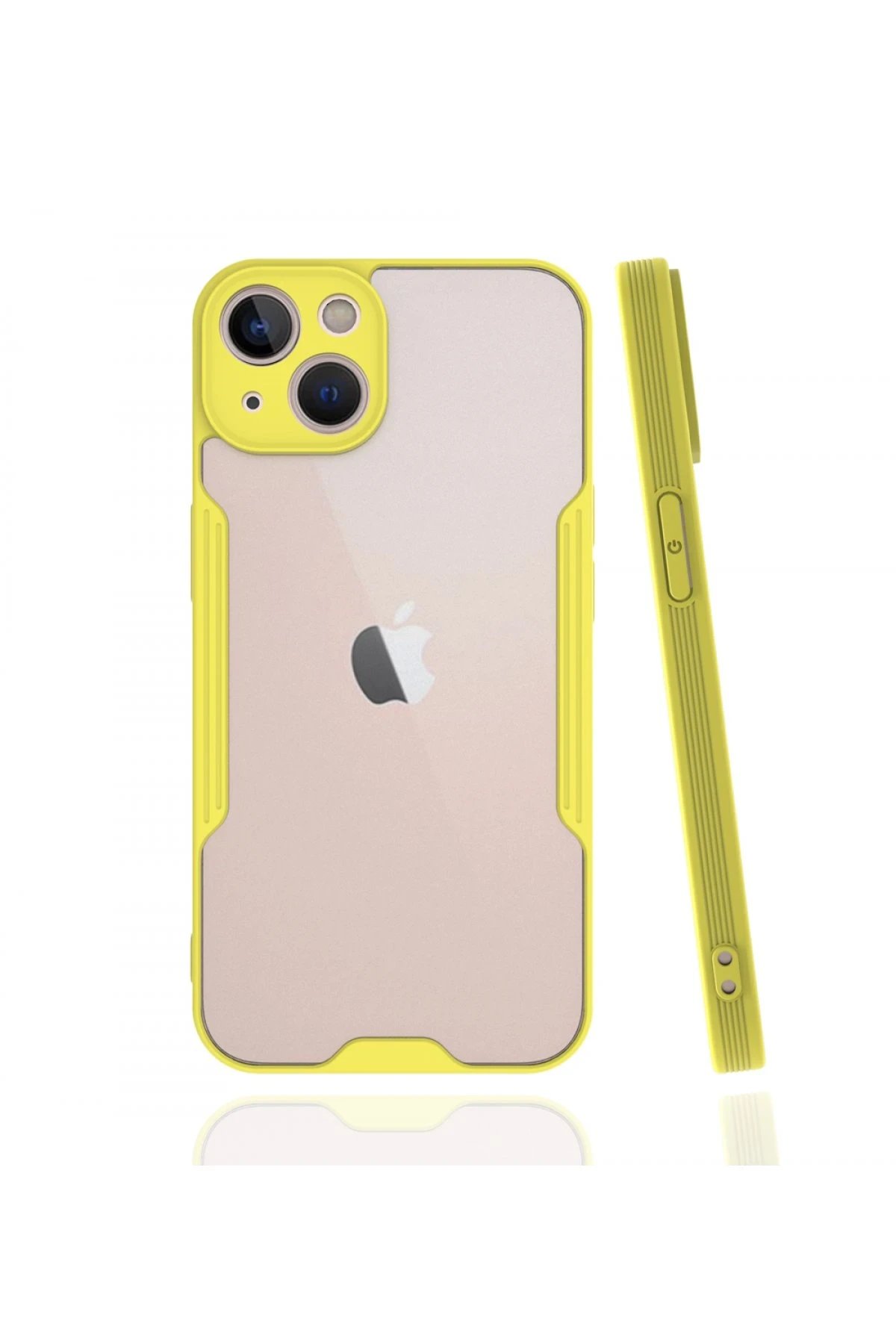 iPhone 13 Kılıf Platin Silikon - Sarı-(5796)