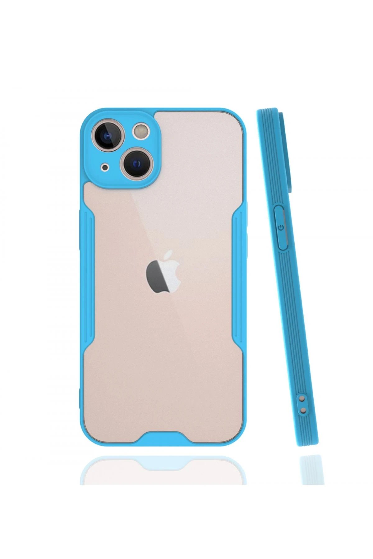 iPhone 13 Kılıf Platin Silikon - Mavi-(5796)