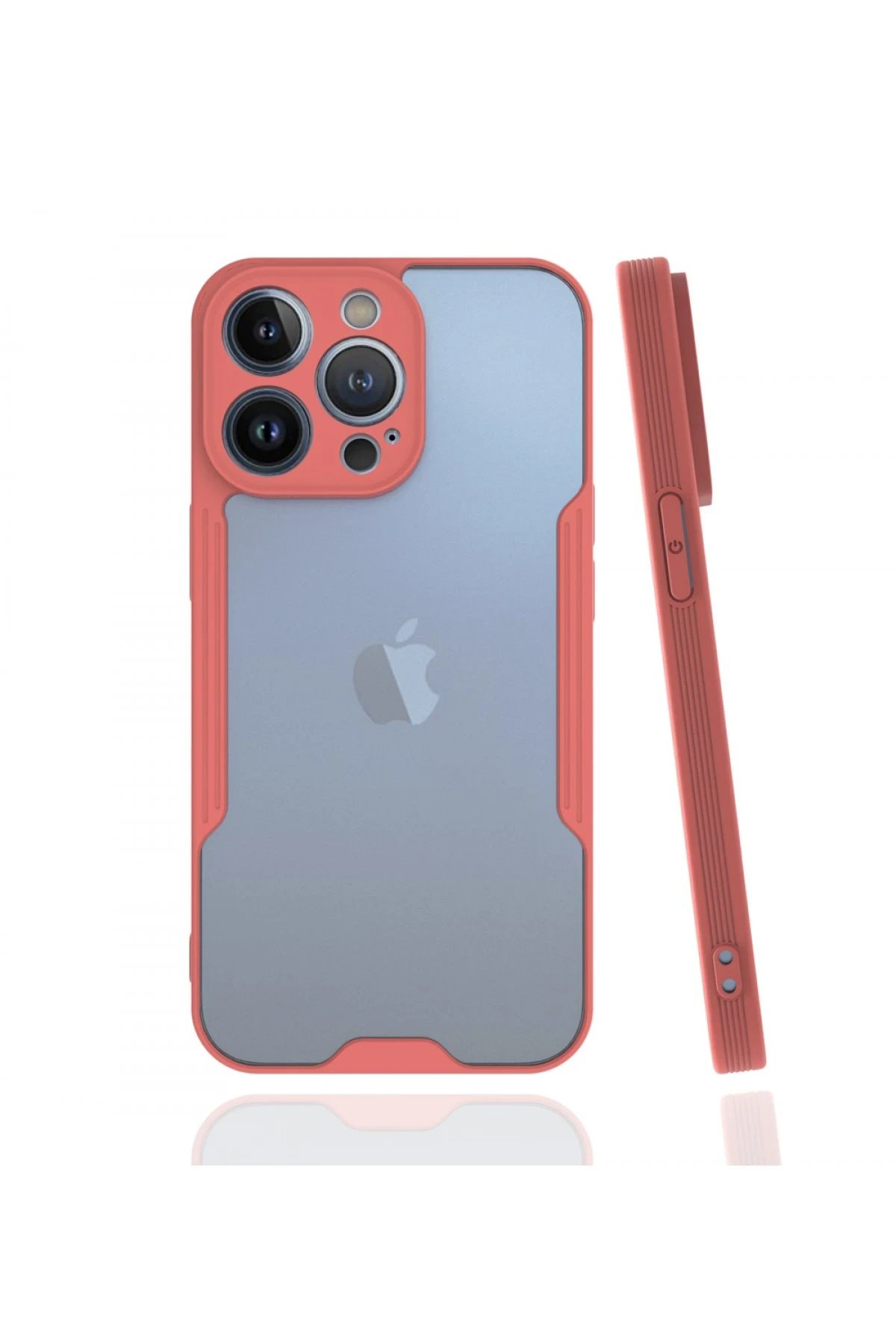 iPhone 13 Pro Kılıf Platin Silikon - Pembe-(5796)