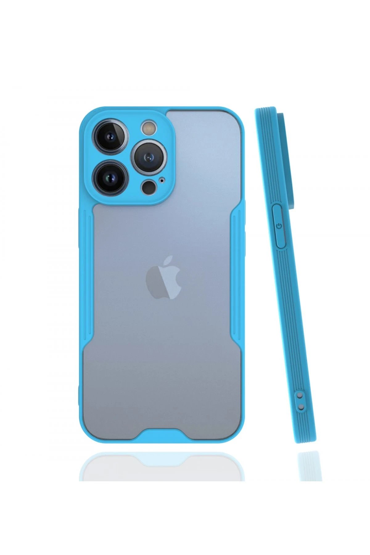 iPhone 13 Pro Kılıf Platin Silikon - Mavi-(5796)
