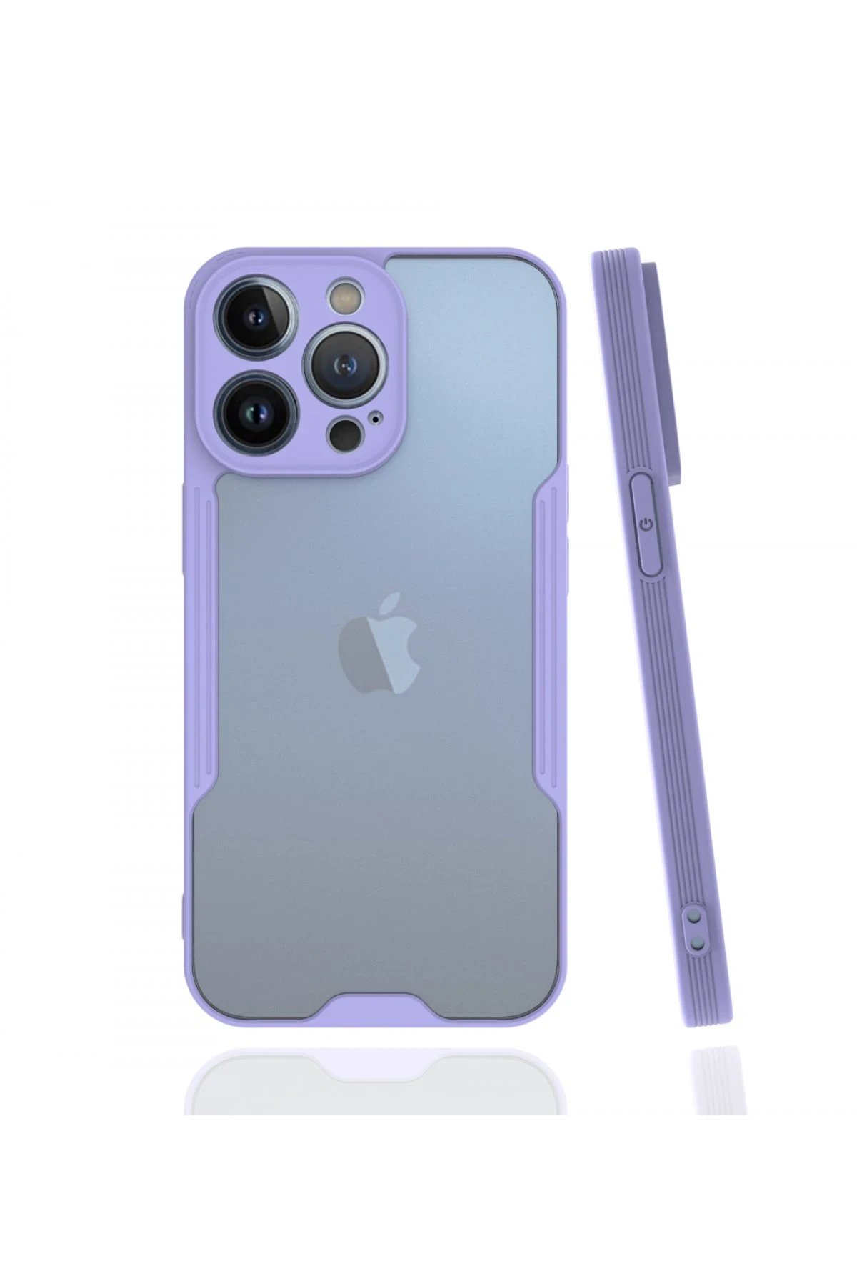 iPhone 13 Pro Max Kılıf Platin Silikon - Lila-(5796)