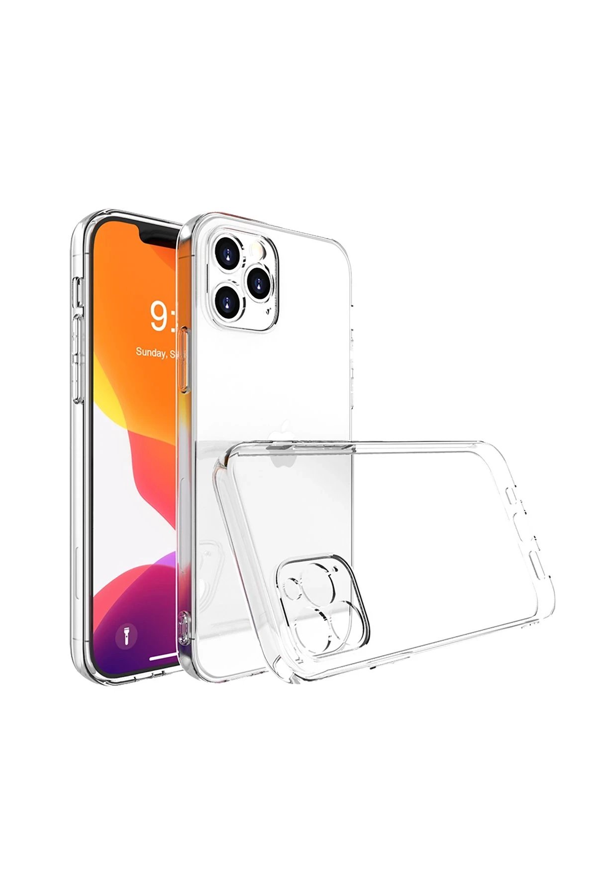 iPhone 13 Pro Max Kılıf Lüx Şeffaf Silikon-(5796)