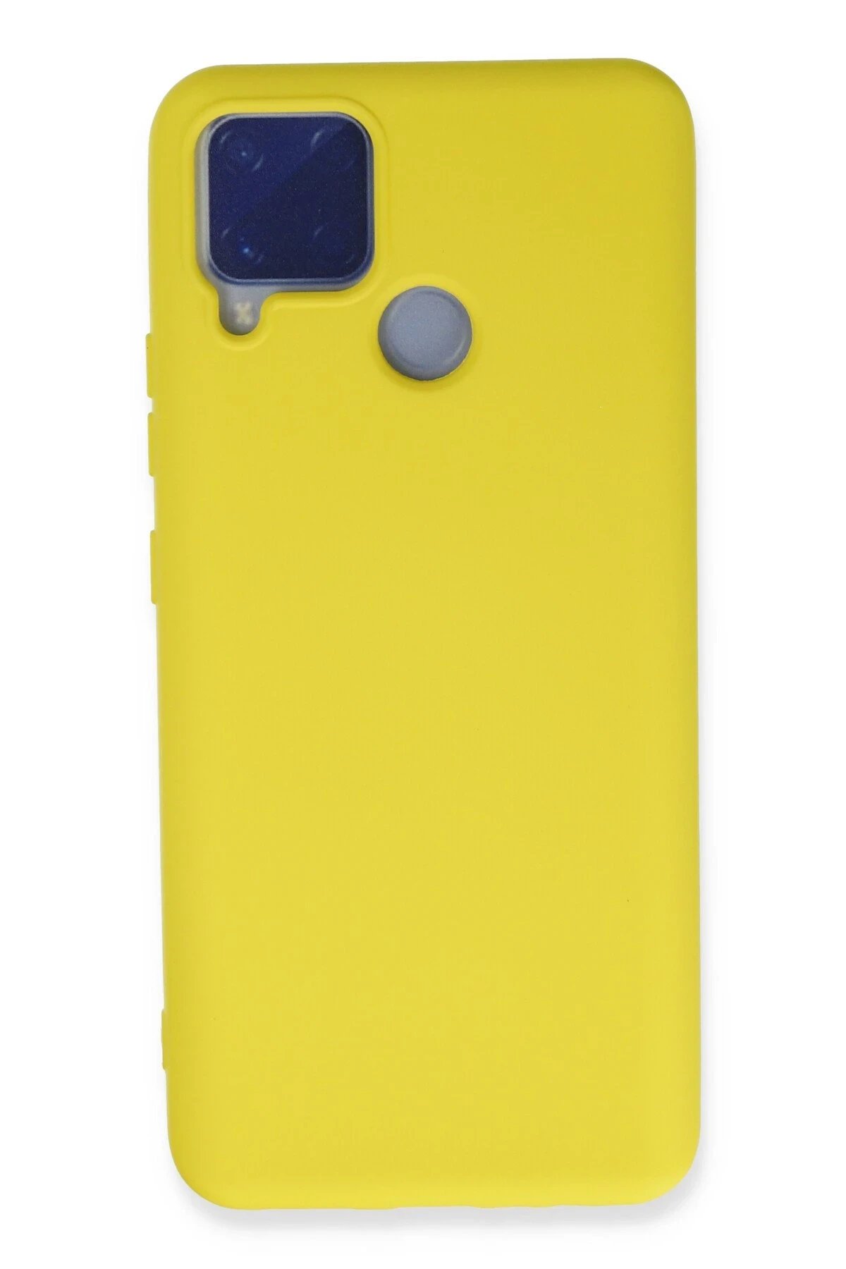 Realme C15 Kılıf Nano içi Kadife Silikon - Sarı-(5796)