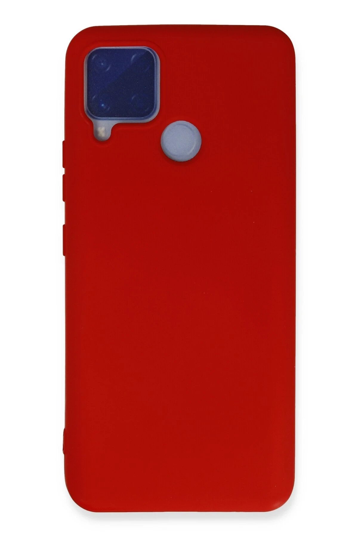 Realme C15 Kılıf Nano içi Kadife Silikon - Kırmızı-(5796)