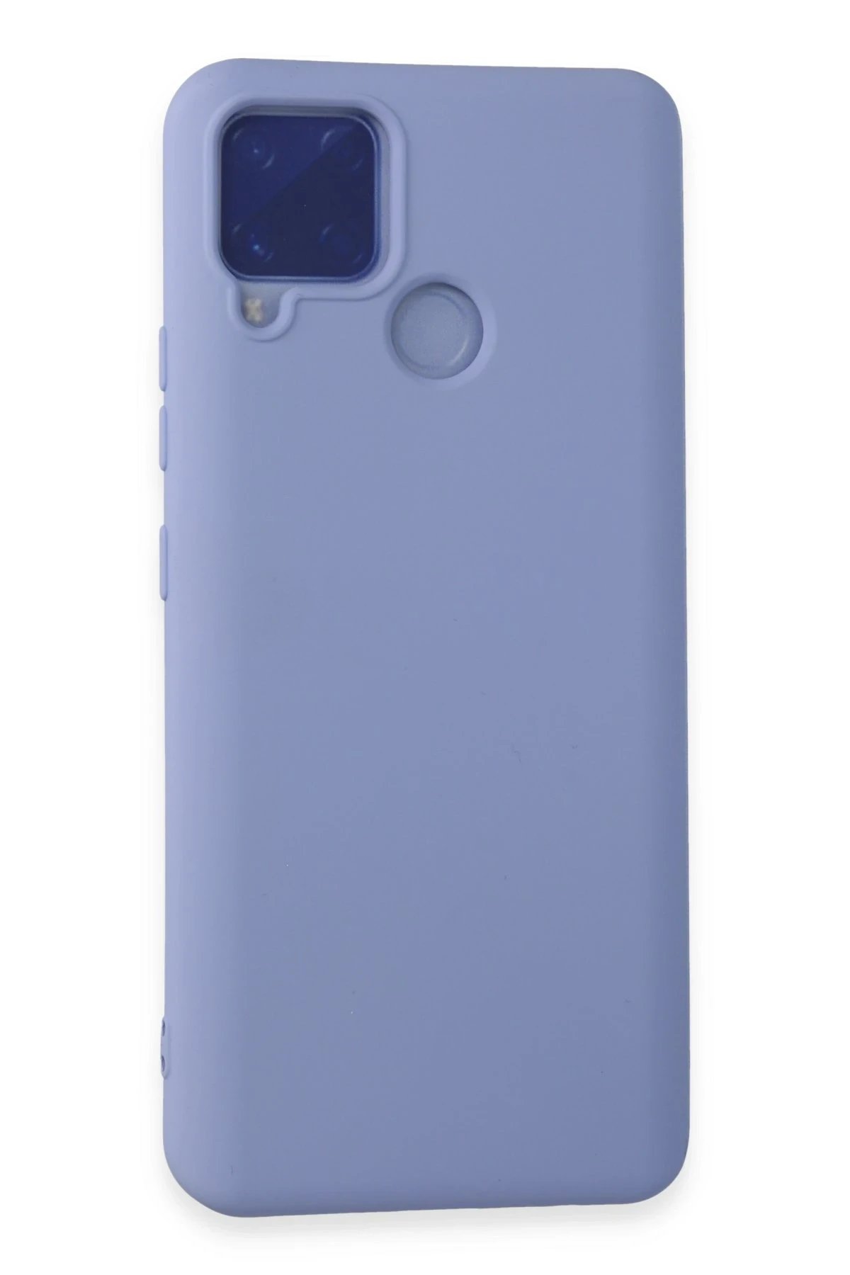 Realme C15 Kılıf Nano içi Kadife Silikon - Lila-(5796)