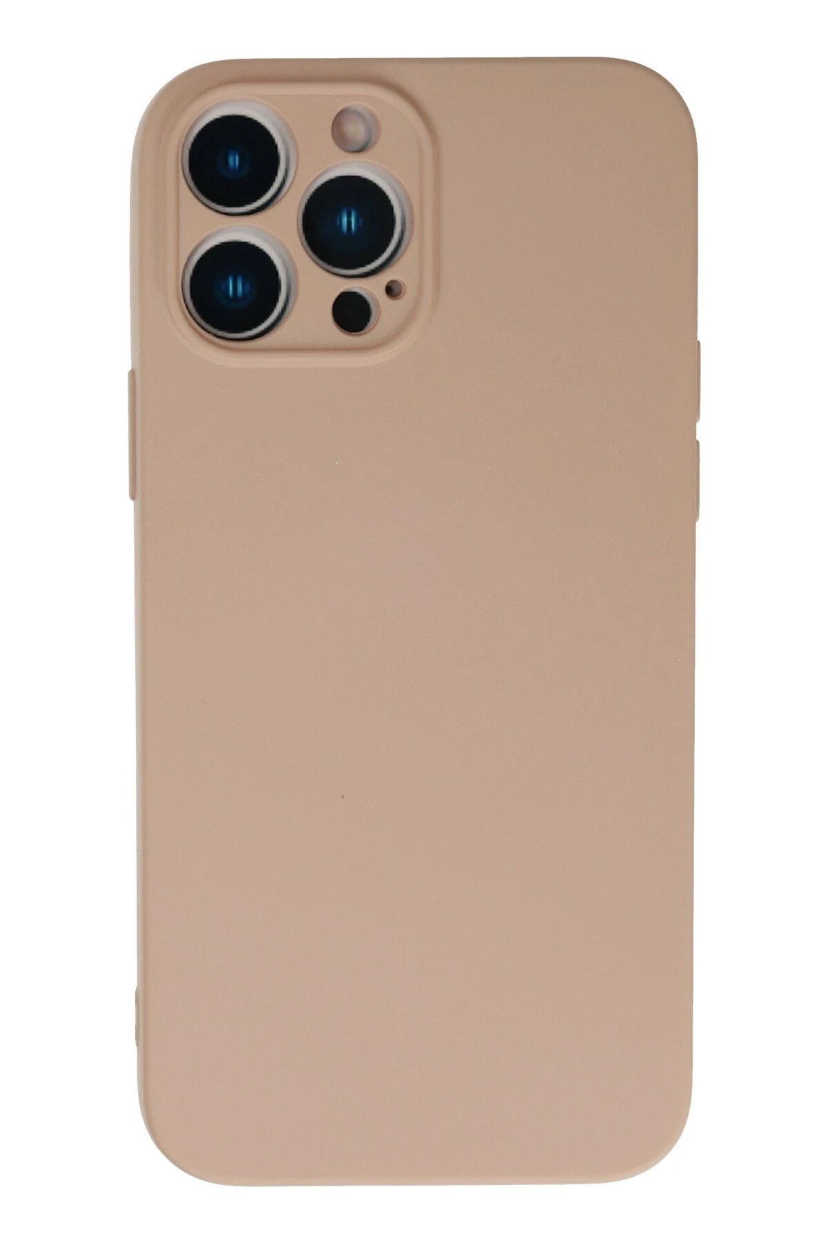 iPhone 13 Pro Kılıf Nano içi Kadife Silikon - Pudra-(5796)