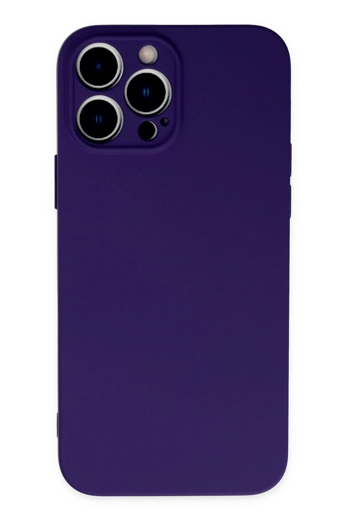 iPhone 13 Pro Kılıf Nano içi Kadife Silikon - Mor-(5796)
