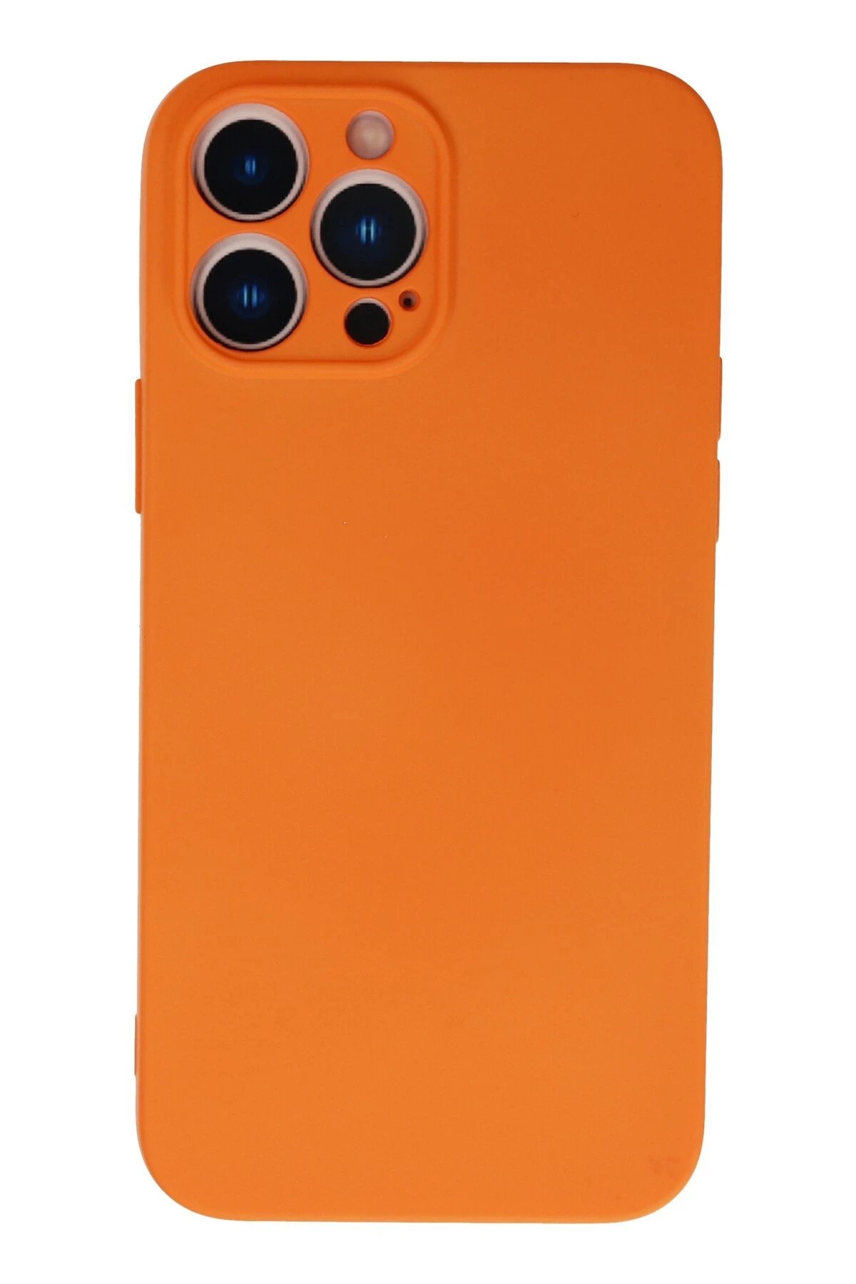 iPhone 13 Pro Max Kılıf Nano içi Kadife Silikon - Turuncu-(5796)