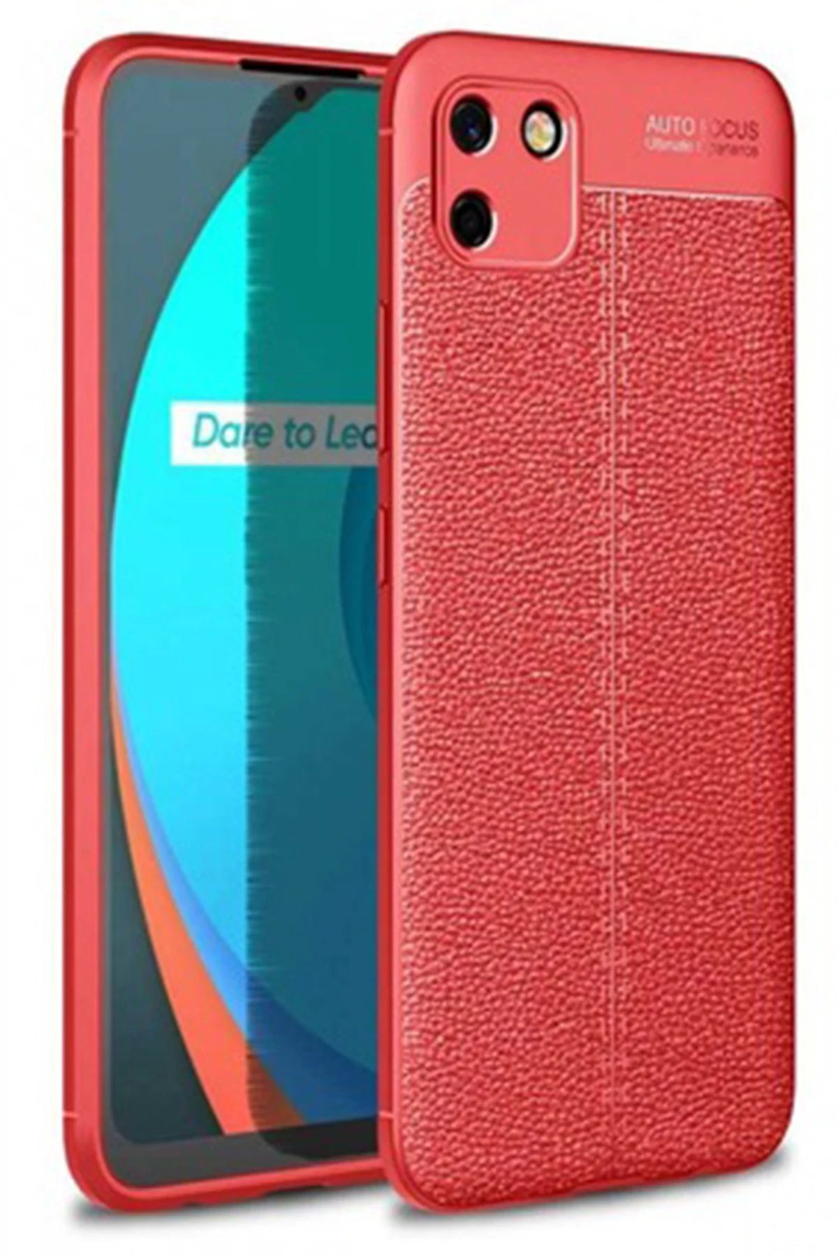 Realme C11 Kılıf Auto Focus Kapak - Kırmızı-(5796)
