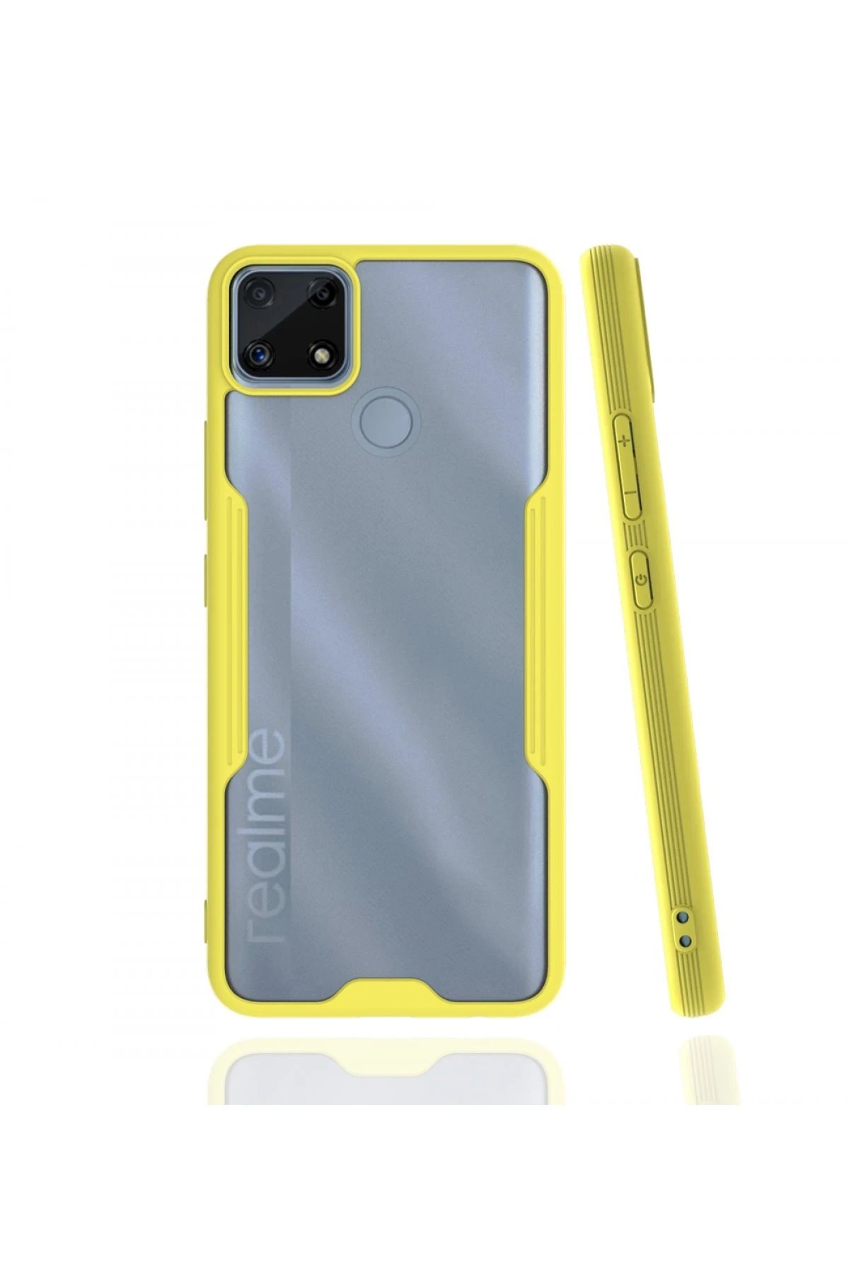 Realme C25 Kılıf Platin Silikon - Sarı-(5796)