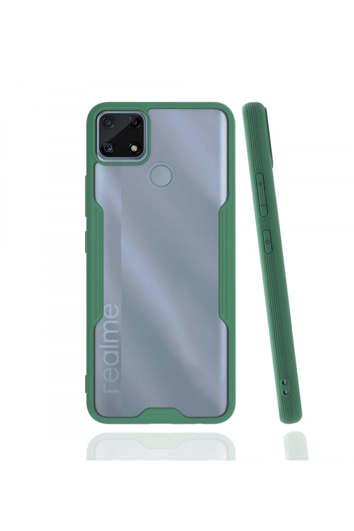 Realme C25 Kılıf Platin Silikon - Yeşil-(5796)