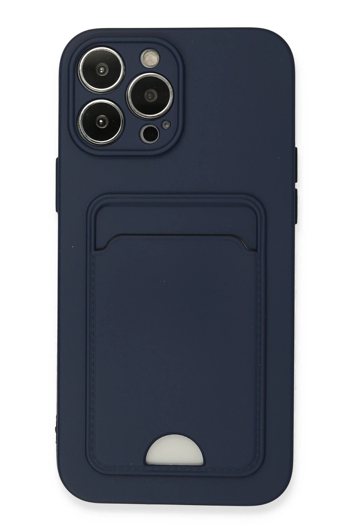 iPhone 13 Pro Max Kılıf Kelvin Kartvizitli Silikon - Lacivert-(5796)
