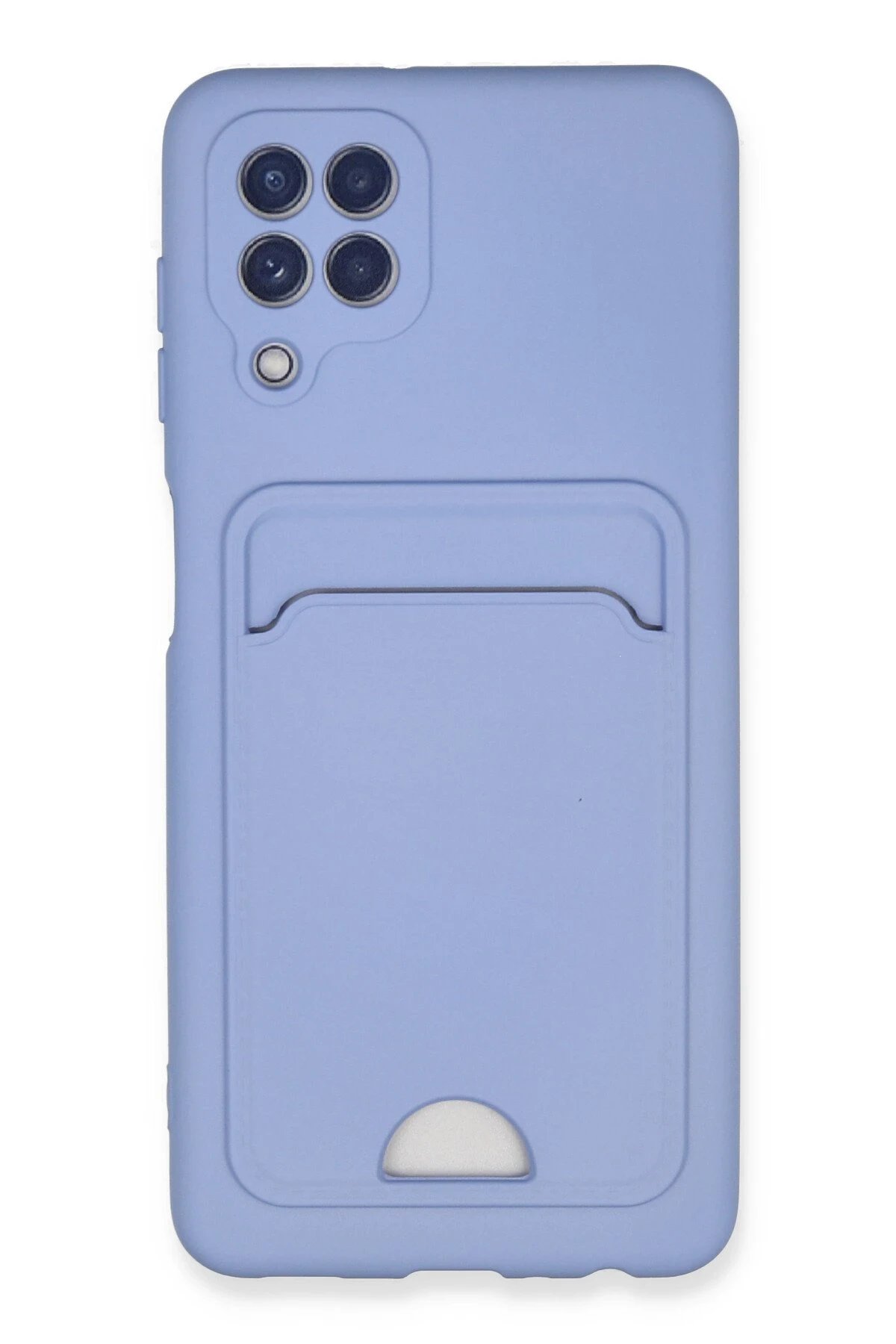 Samsung Galaxy A22 Kılıf Kelvin Kartvizitli Silikon - Lila-(5796)