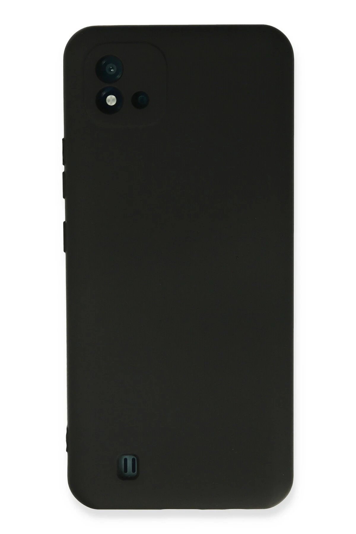 Realme C11 2021 Kılıf Nano içi Kadife Silikon - Siyah-(5796)