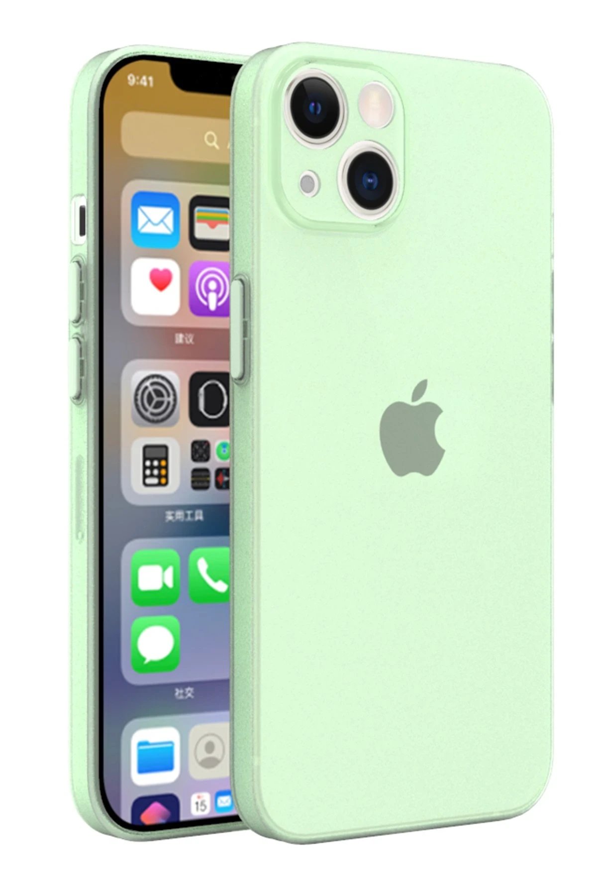 iPhone 13 Kılıf Puma Silikon - Açık Yeşil-(5796)