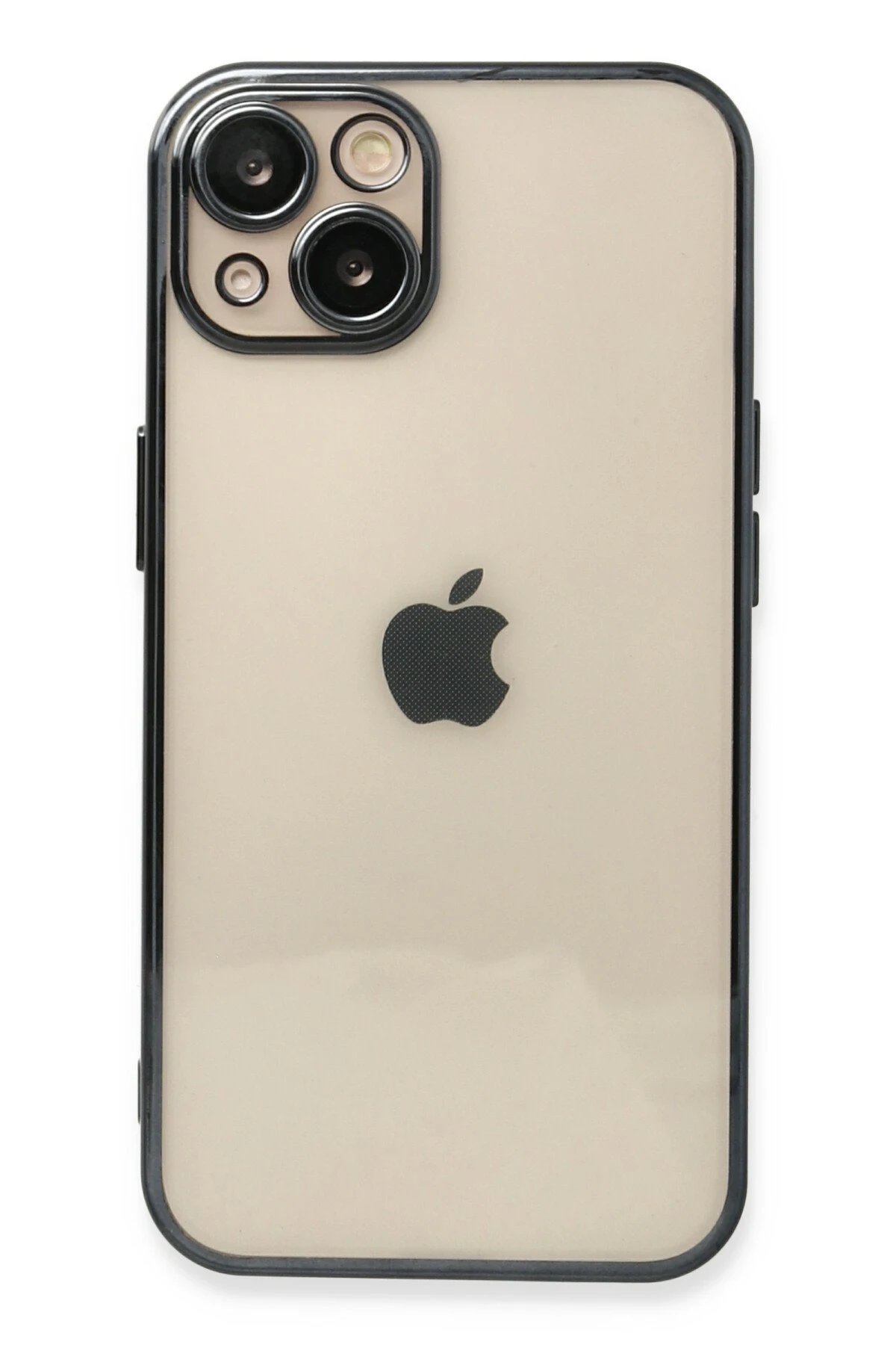 iPhone 13 Kılıf Lensli Silikon - Siyah-(5796)