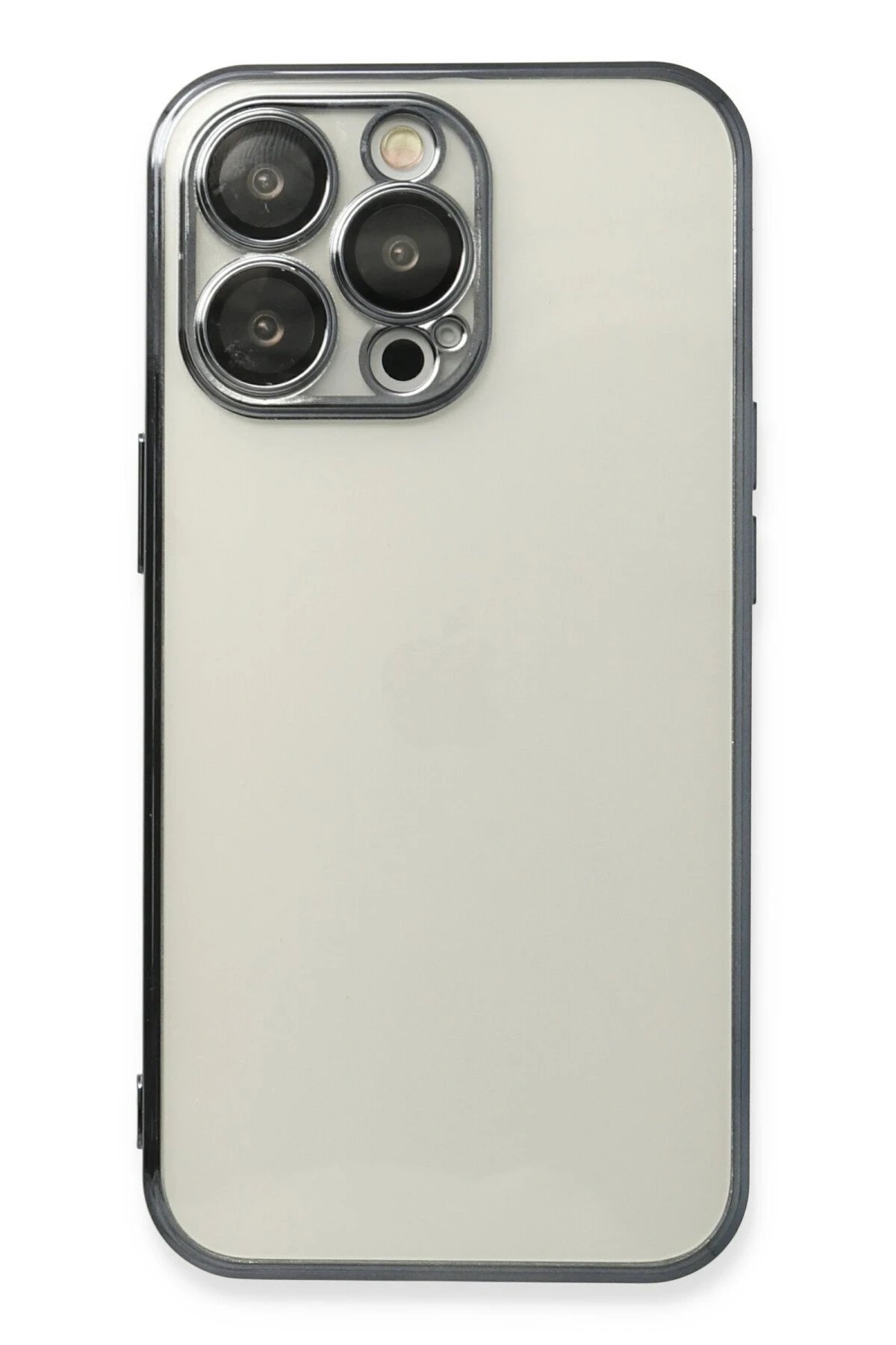 iPhone 13 Pro Kılıf Lensli Silikon - Siyah-(5796)
