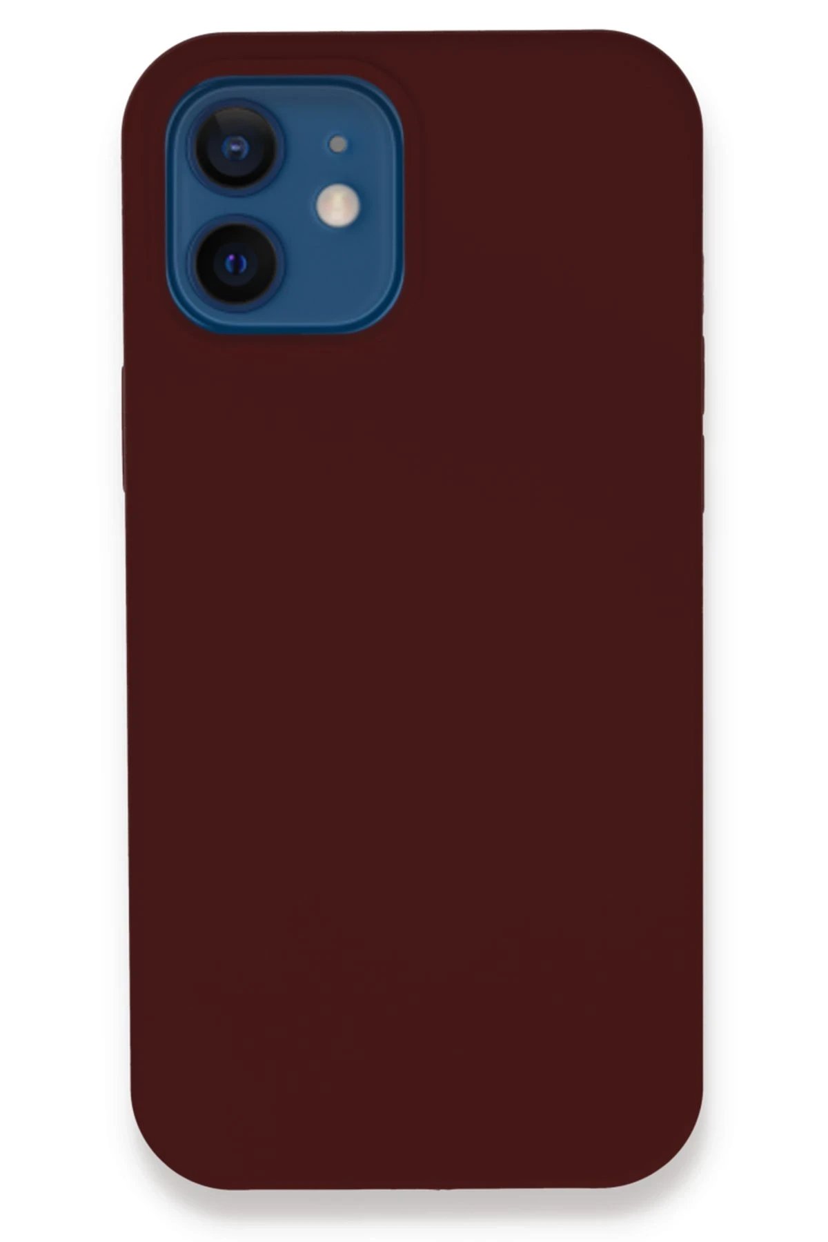 iPhone 12 Kılıf Lansman Legant Silikon - Bordo-(5796)