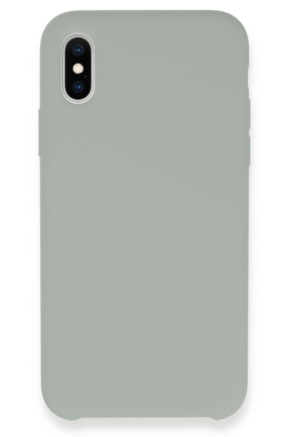 iPhone XS Max Kılıf Lansman Legant Silikon - Açık Gri-(5796)