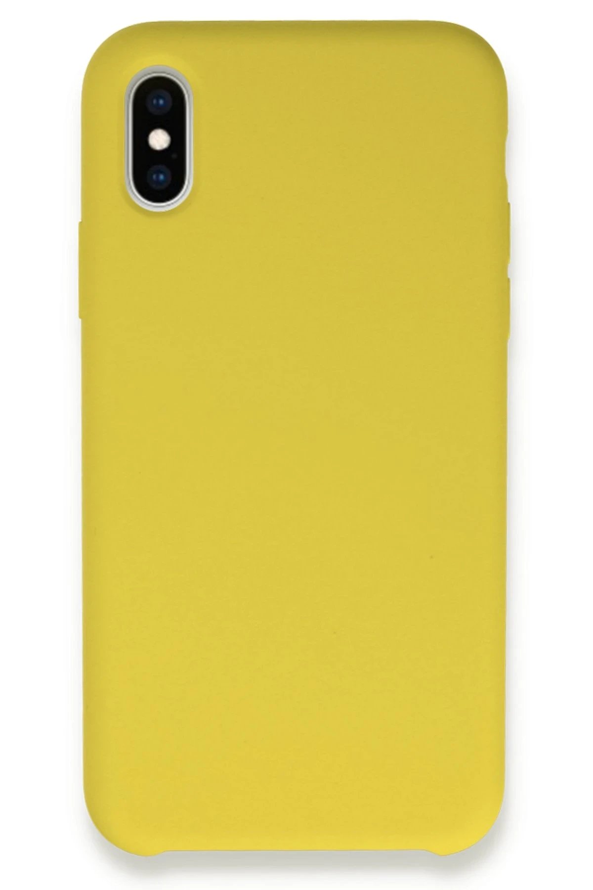 iPhone XS Max Kılıf Lansman Legant Silikon - Sarı-(5796)