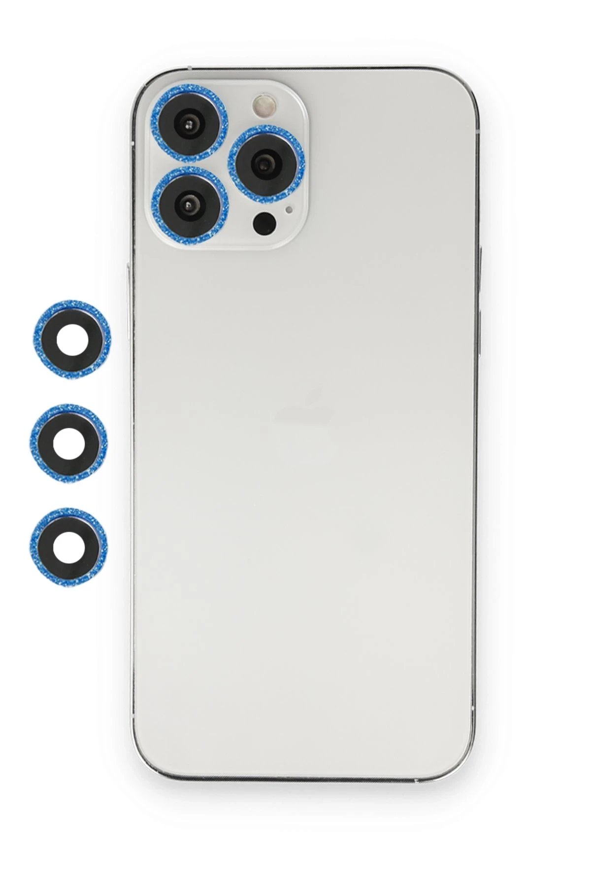 iPhone 12 Pro Shine Kamera Lens - Mavi-(5796)