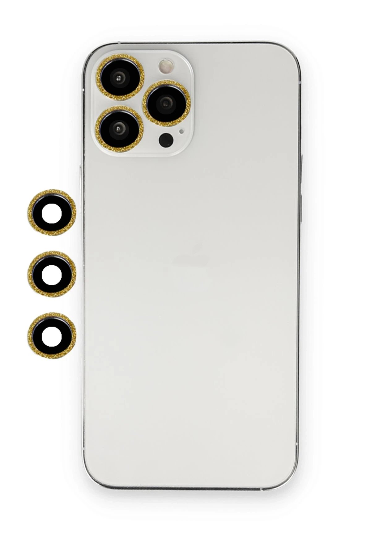 iPhone 12 Pro Max Shine Kamera Lens - Gold-(5796)