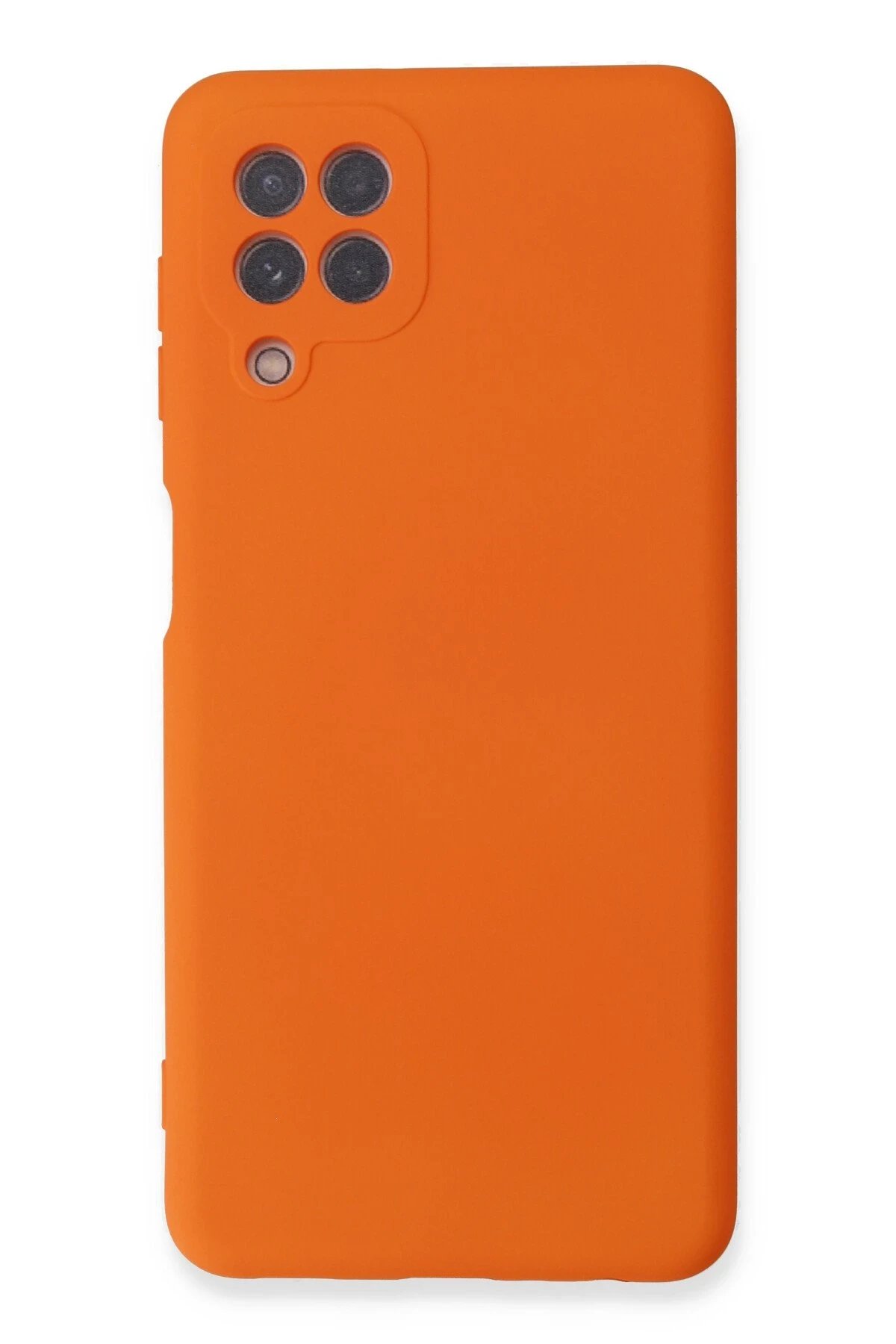 Samsung Galaxy A22 Kılıf Nano içi Kadife Silikon - Turuncu-(5796)