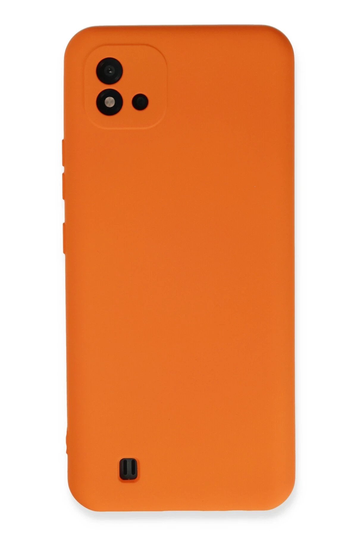 Realme C11 2021 Kılıf Nano içi Kadife Silikon - Turuncu-(5796)