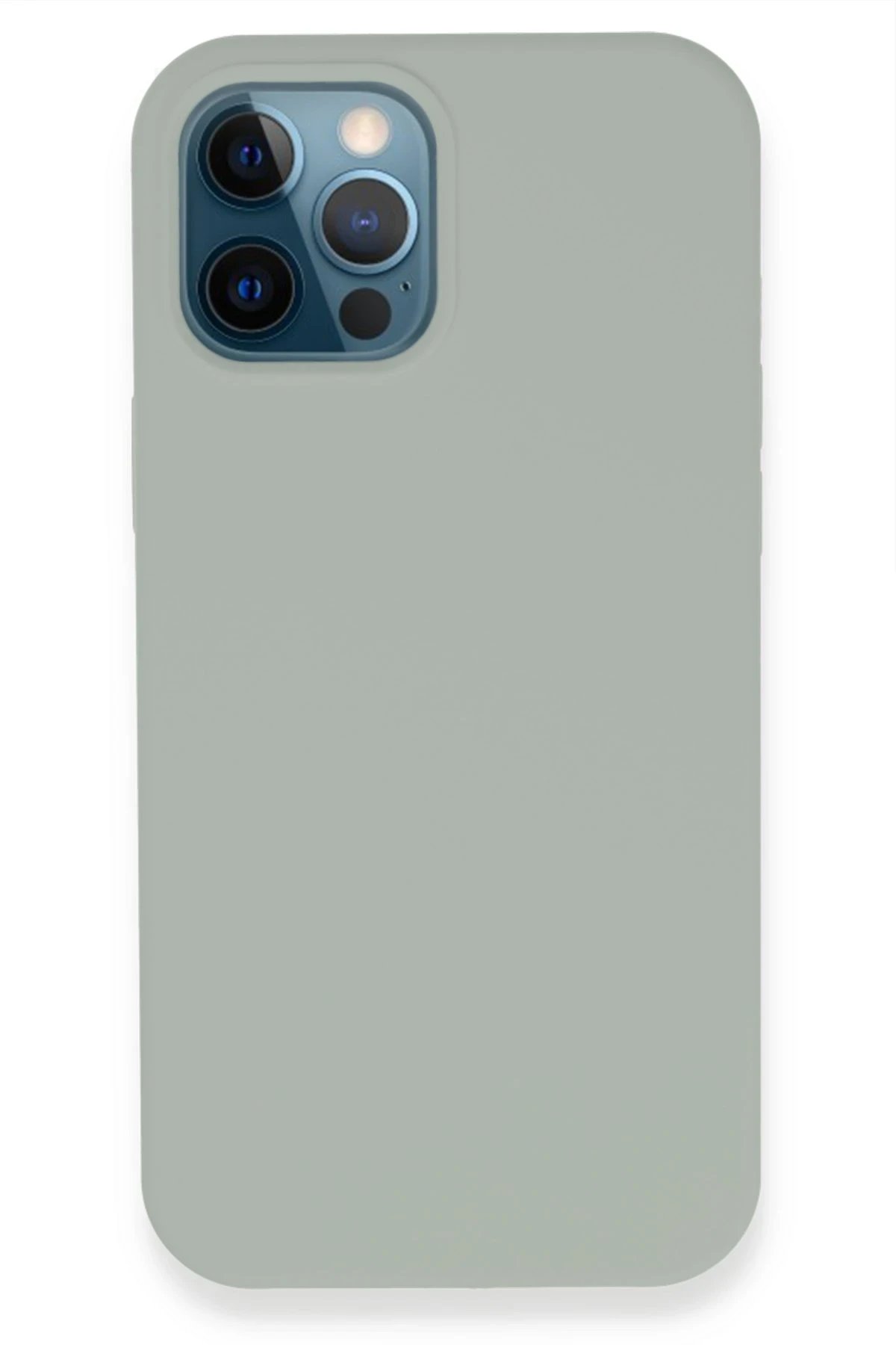 iPhone 12 Pro Kılıf Lansman Legant Silikon - Açık Gri-(5796)