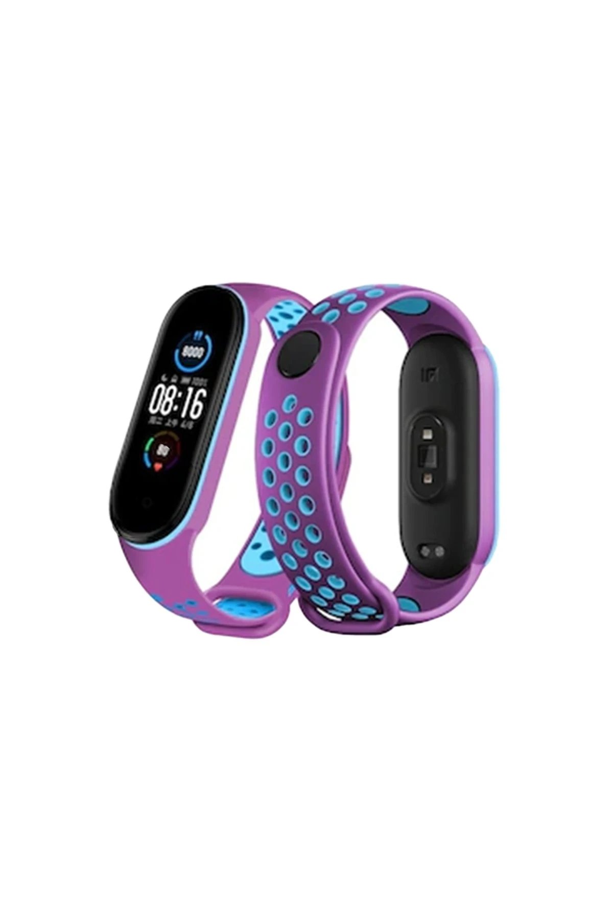 Xiaomi Mi Band 4 Spor Delikli Kordon - Mor-Mavi-(5796)