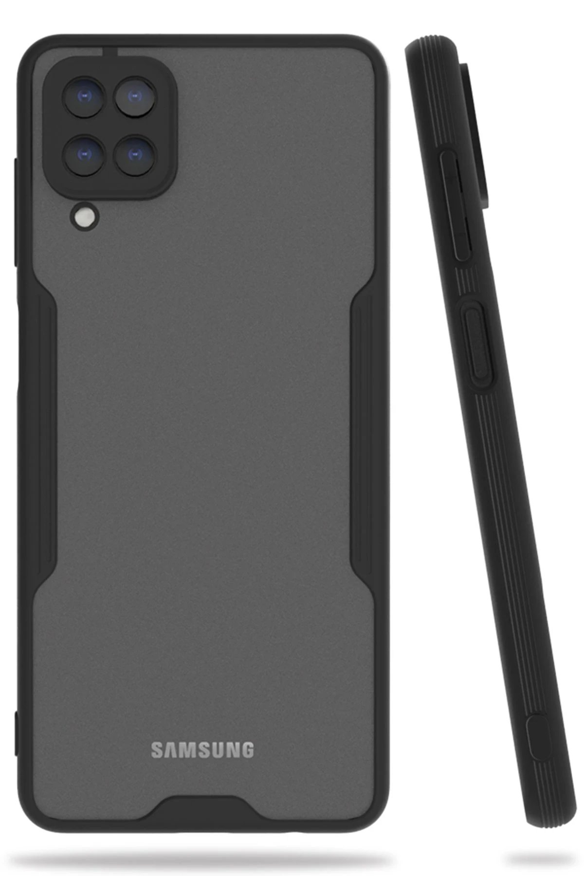 Samsung Galaxy A22 Kılıf Platin Silikon - Siyah-(5796)