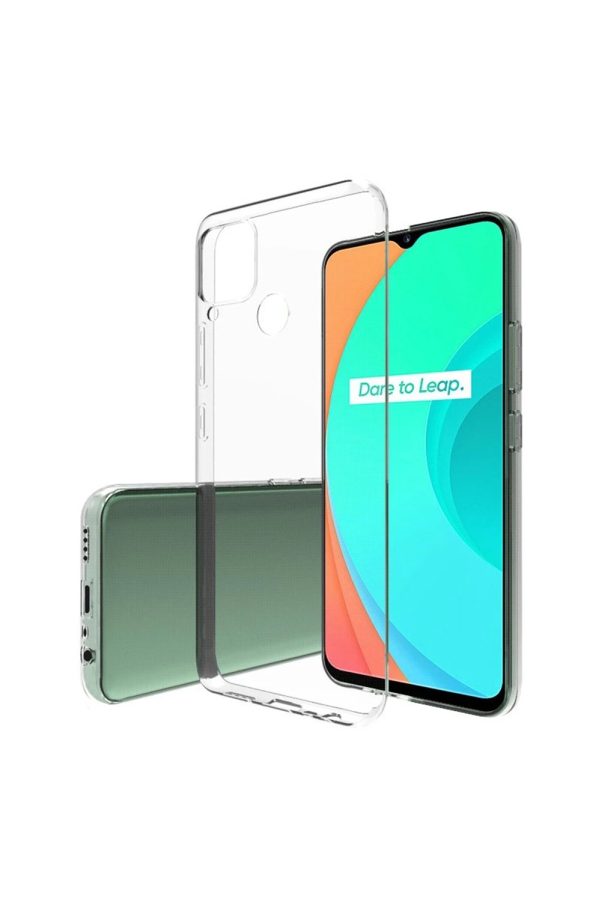 Realme C15 Kılıf Lüx Şeffaf Silikon-(5796)