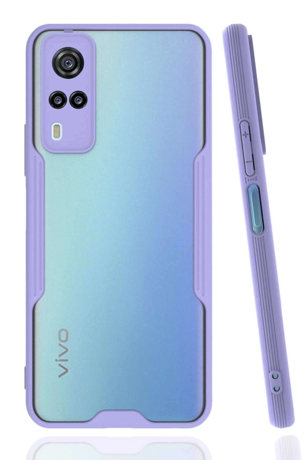 Vivo Y53S Kılıf Platin Silikon - Lila-(5796)