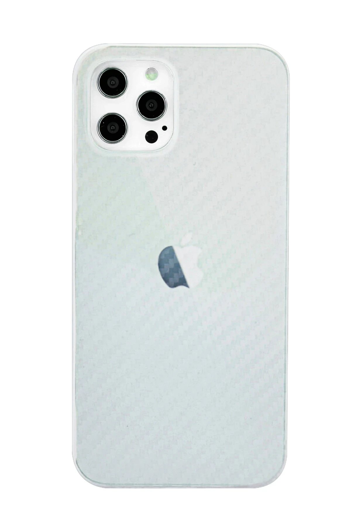 iPhone 12 Pro Max Kılıf Karbon PP Silikon - Şeffaf-(5796)
