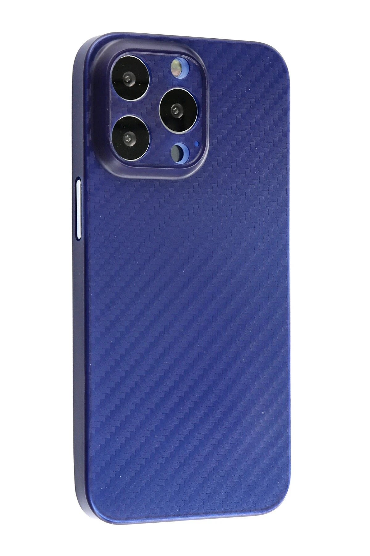 iPhone 13 Pro Max Kılıf Karbon PP Silikon - Mavi-(5796)