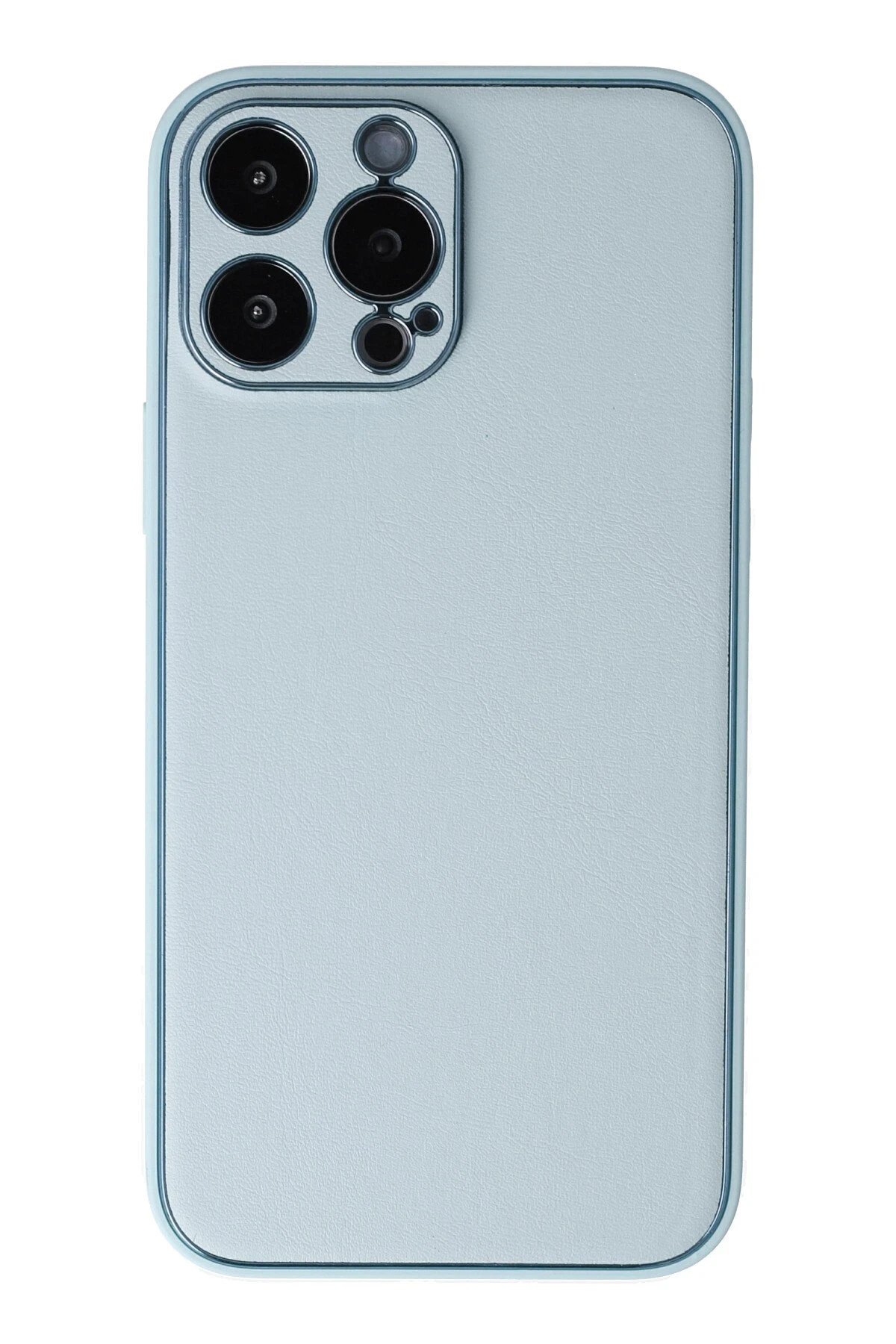 iPhone 13 Pro Kılıf Coco Deri Silikon Kapak - Turkuaz-(5796)