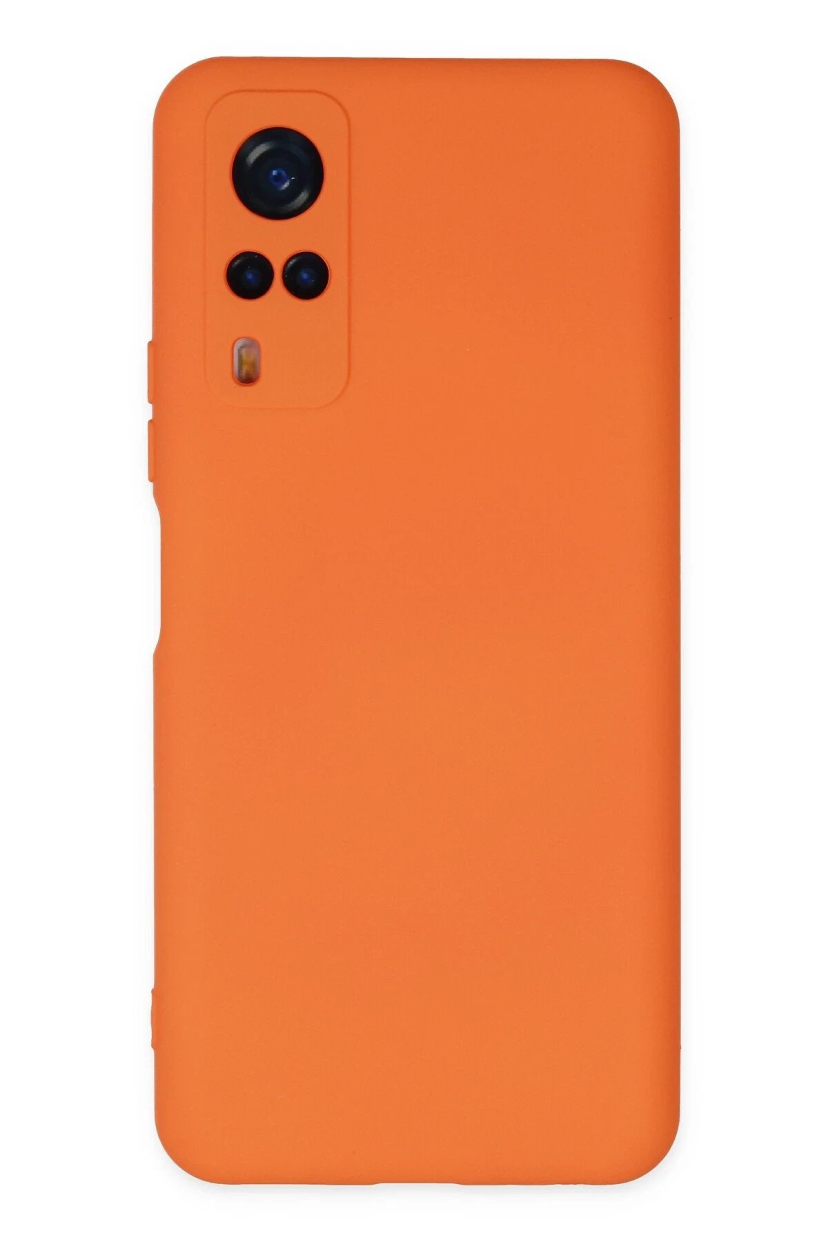 Vivo Y53S Kılıf Nano içi Kadife Silikon - Turuncu-(5796)
