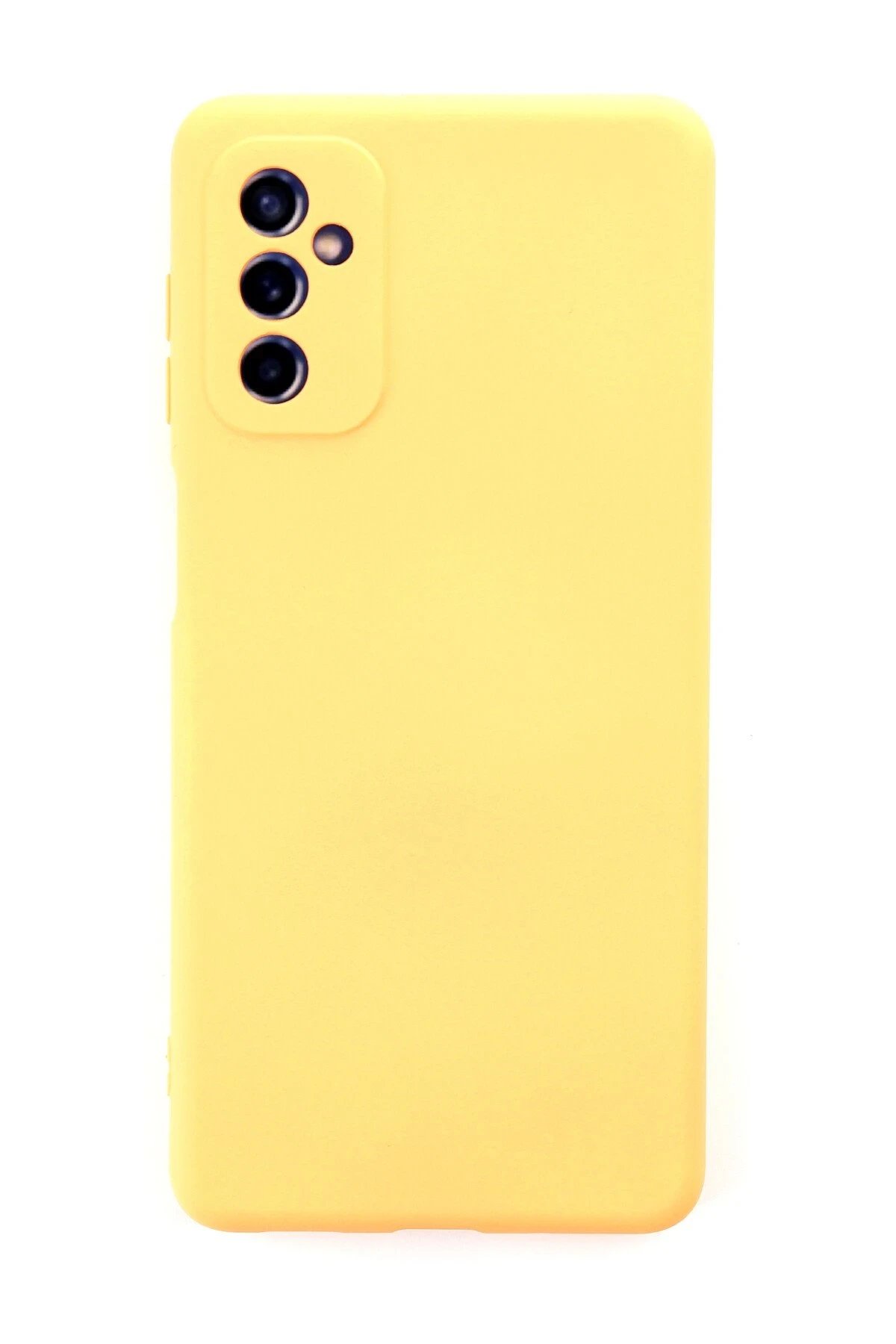 Samsung Galaxy M52 5G Kılıf Nano içi Kadife Silikon - Sarı-(5796)