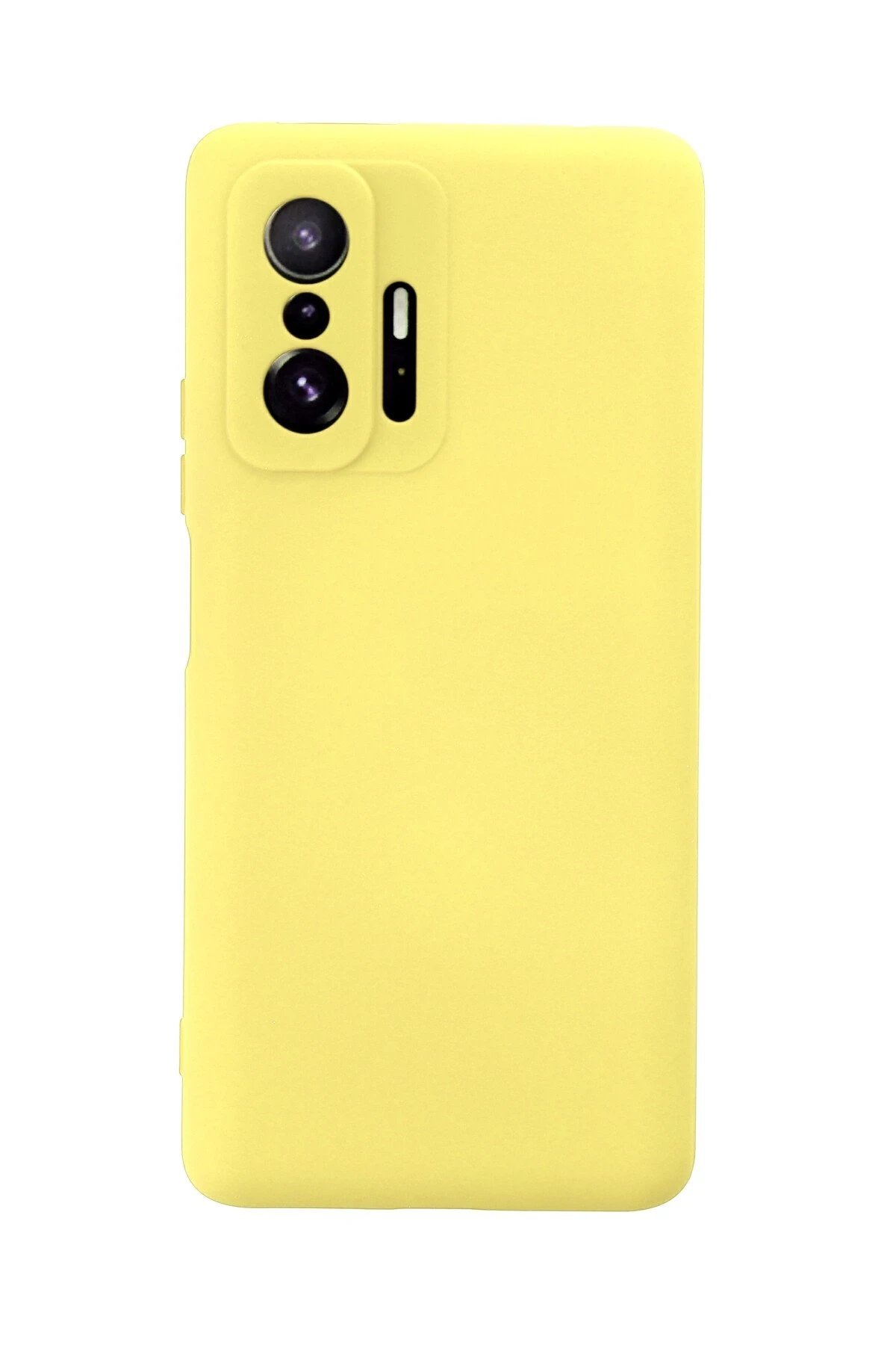 Xiaomi Mi 11T Pro Kılıf Nano içi Kadife Silikon - Sarı-(5796)