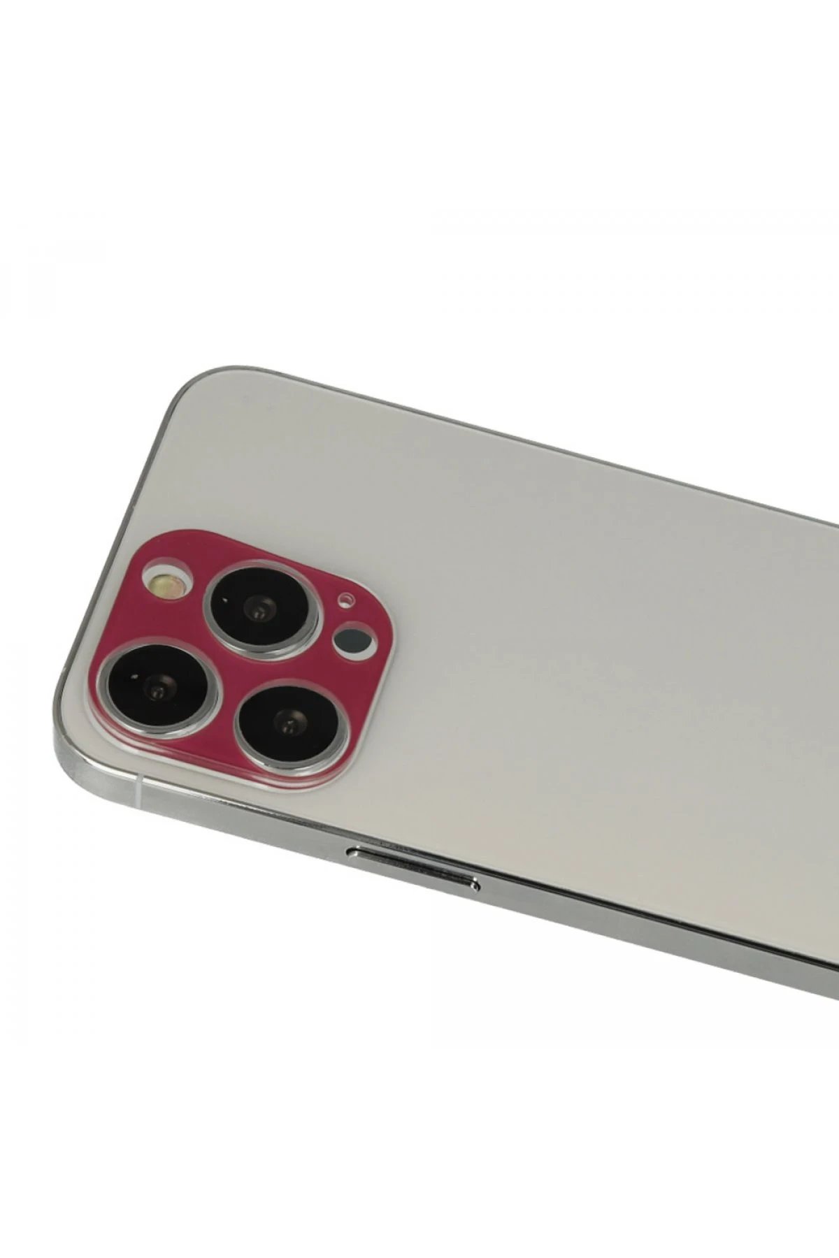 iPhone 13 Pro Max Rainbow Kamera Lens Koruma Cam - Koyu Kırmızı-(5796)