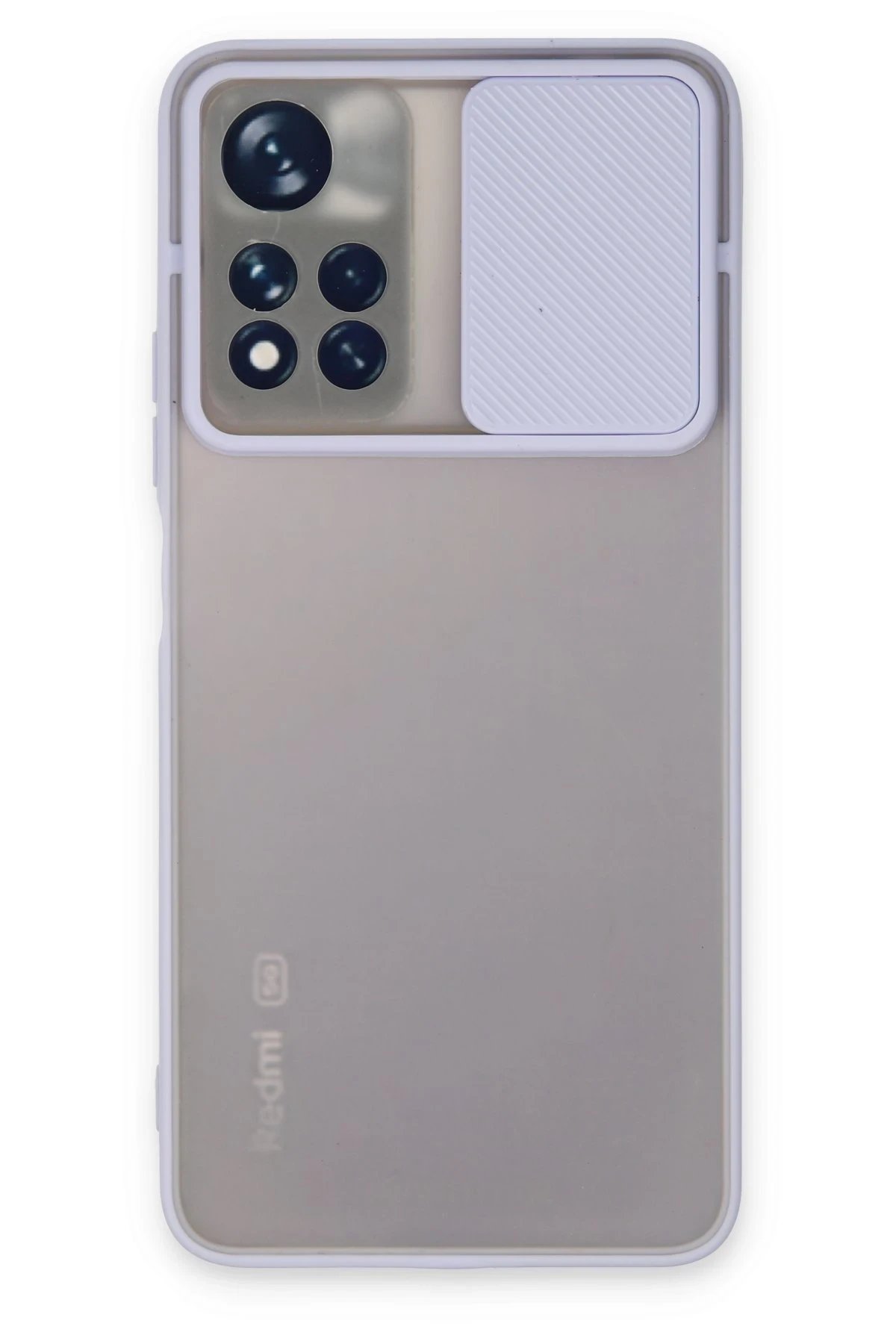 Xiaomi Redmi Note 11T Kılıf Palm Buzlu Kamera Sürgülü Silikon - Lila-(5796)
