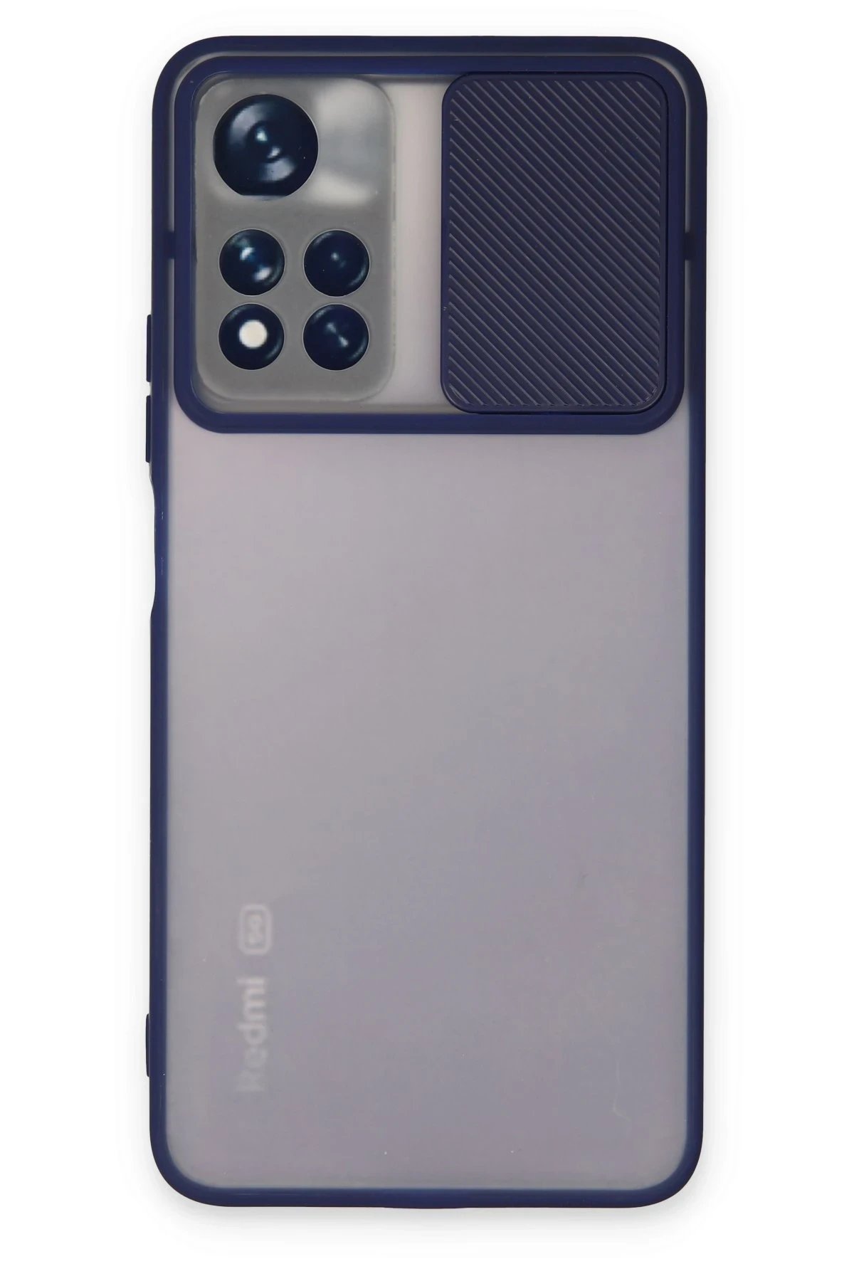 Xiaomi Redmi Note 11T Kılıf Palm Buzlu Kamera Sürgülü Silikon - Lacivert-(5796)