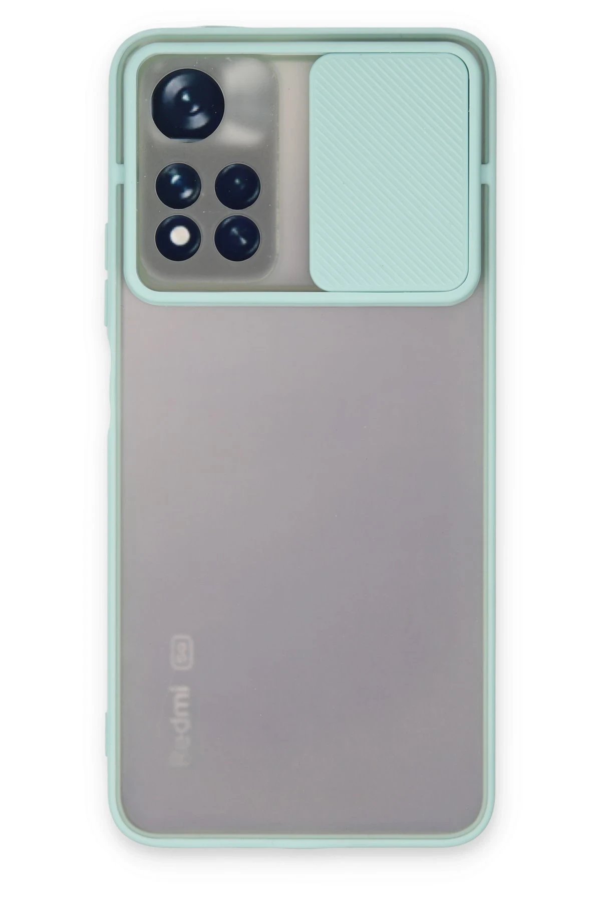 Xiaomi Redmi Note 11T Kılıf Palm Buzlu Kamera Sürgülü Silikon - Turkuaz-(5796)