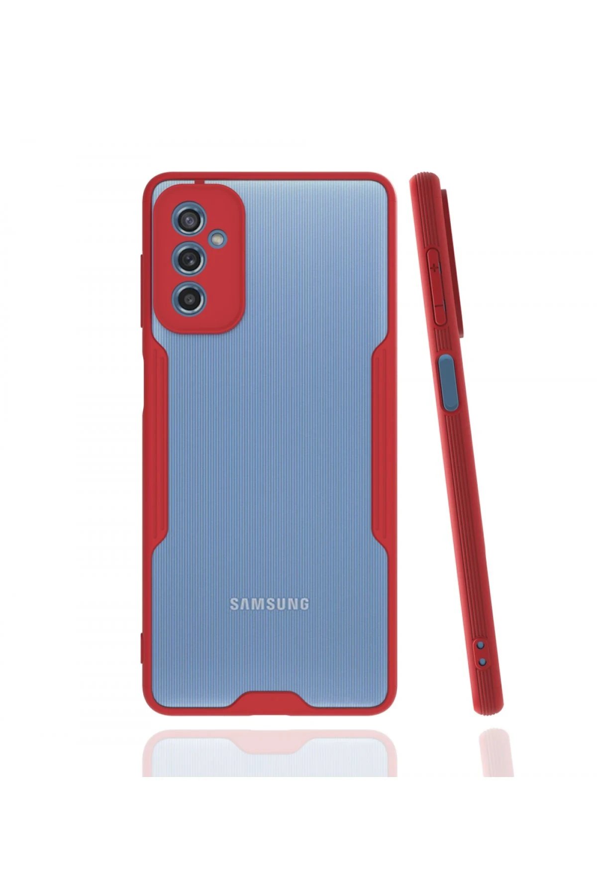 Samsung Galaxy M52 5G Kılıf Platin Silikon - Kırmızı-(5796)