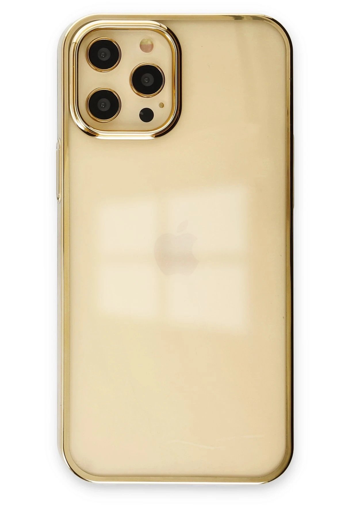 iPhone 12 Pro Max Kılıf Element Silikon - Gold-(5796)