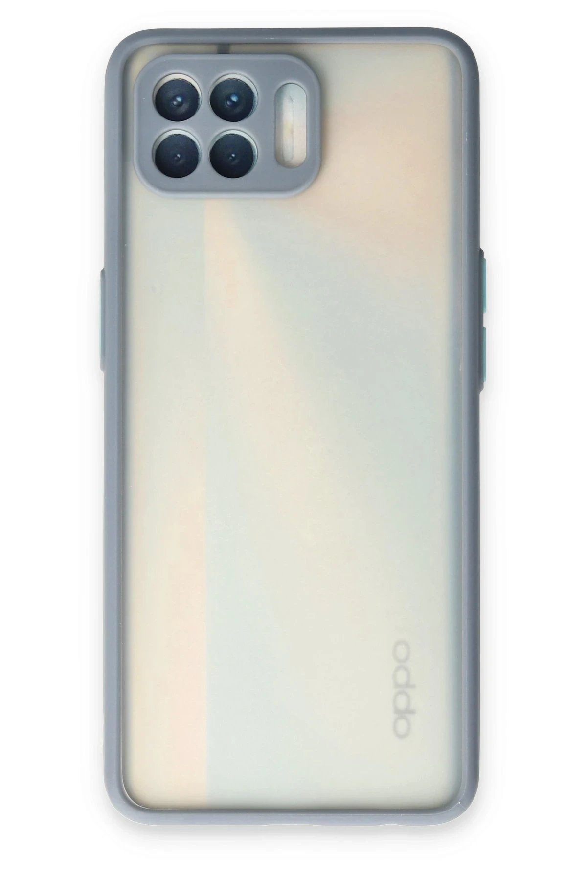 Oppo Reno 4 Lite Kılıf Montreal Silikon Kapak - Gri-(5796)