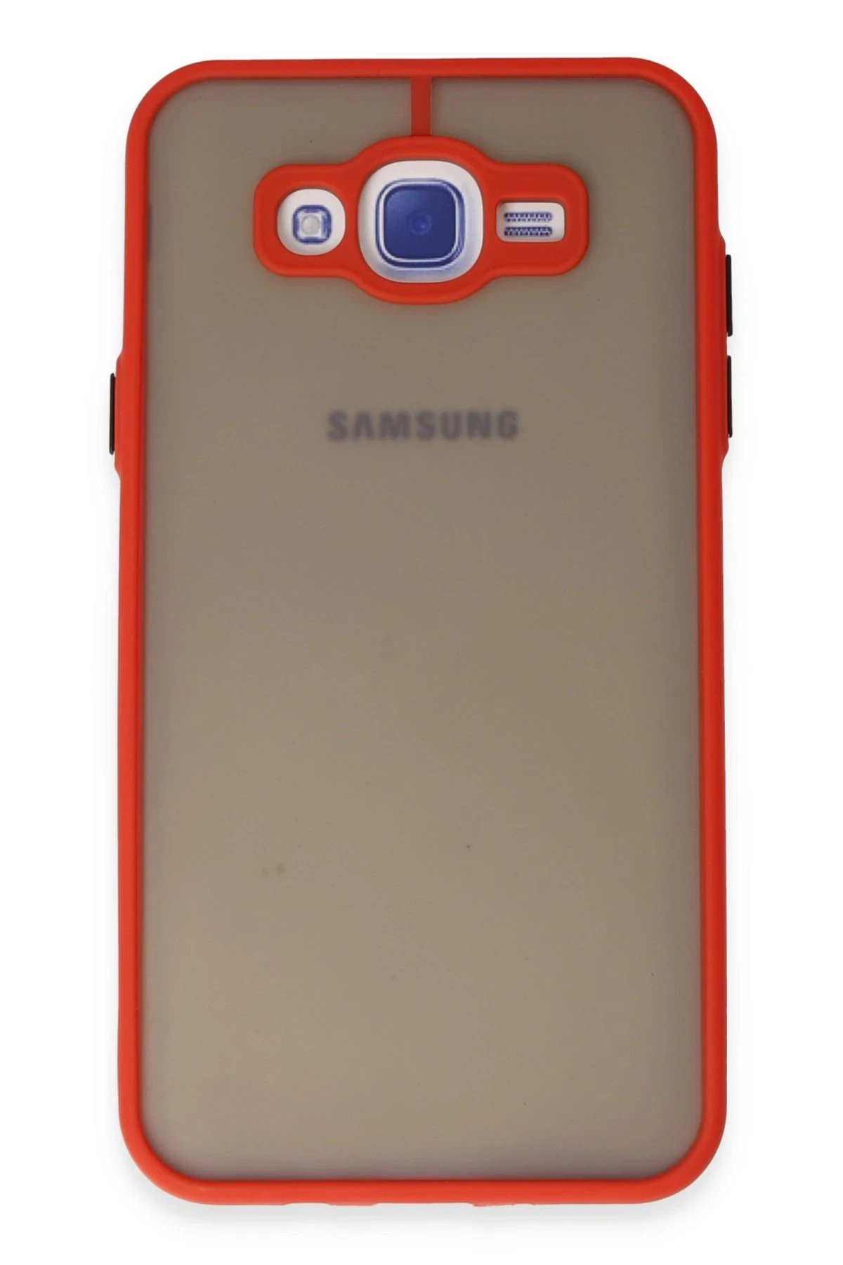 Samsung Galaxy J7 Kılıf Montreal Silikon Kapak - Kırmızı-(5796)