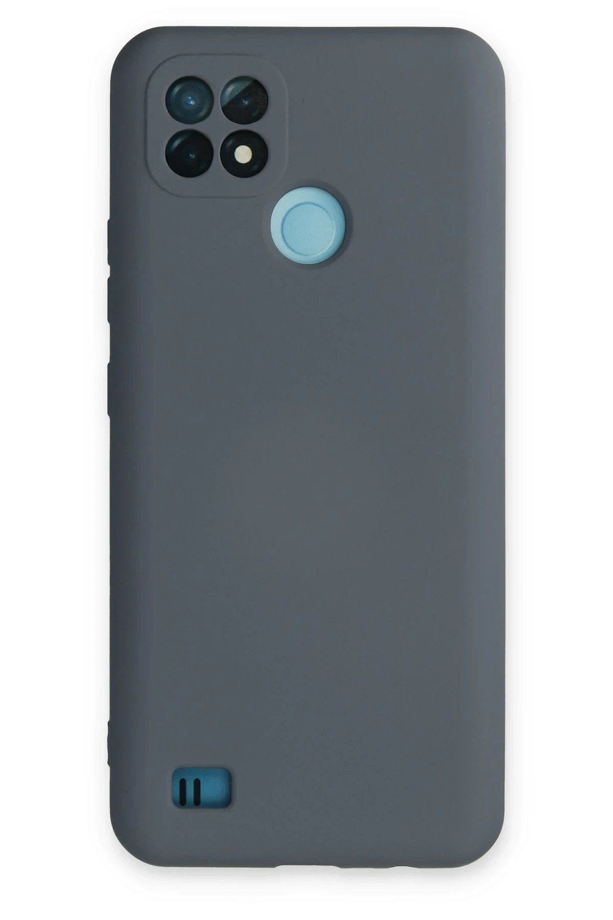 Realme C21 Kılıf Nano içi Kadife Silikon - Gri-(5796)
