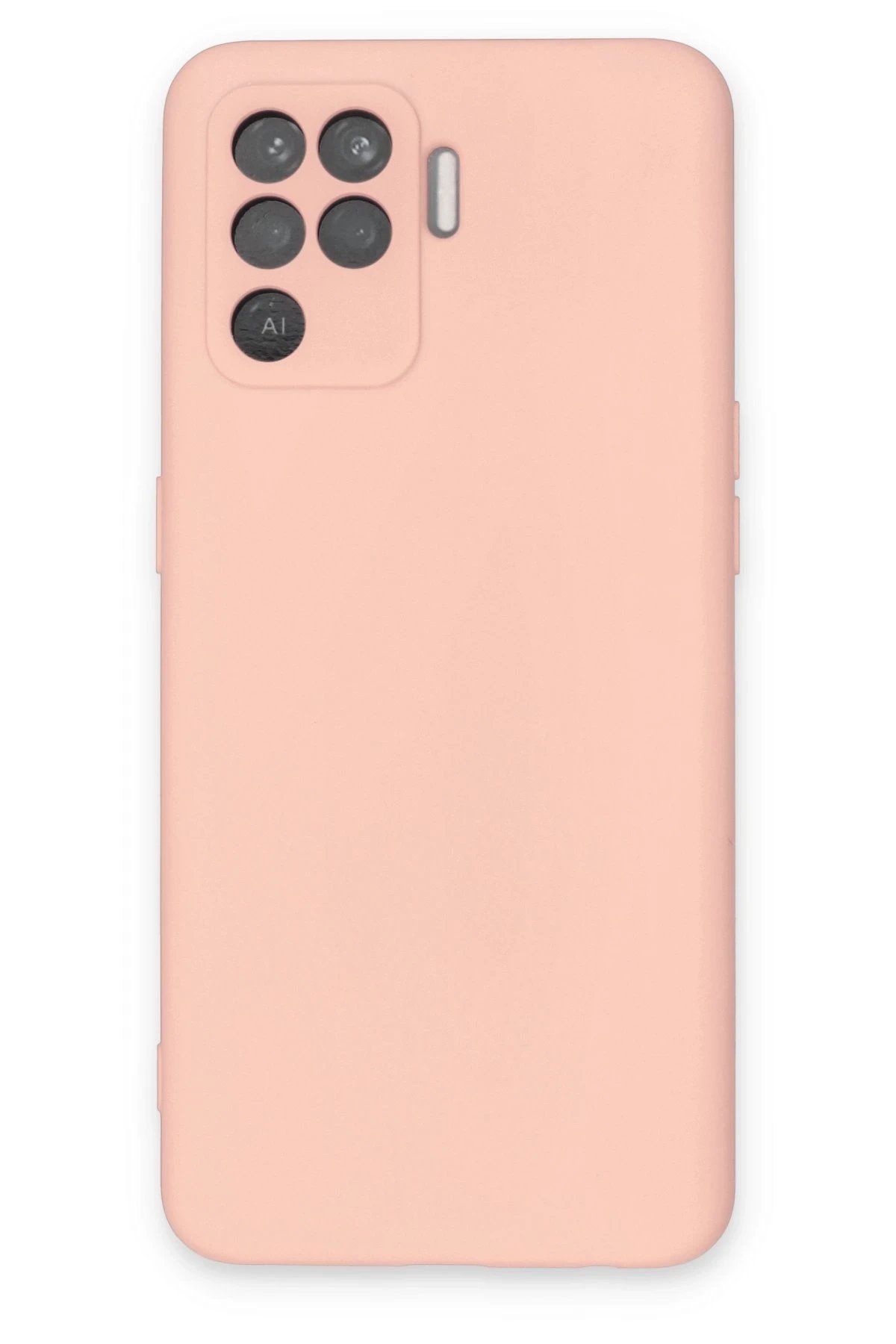 Oppo Reno 5 Lite Kılıf Nano içi Kadife Silikon - Pudra-(5796)