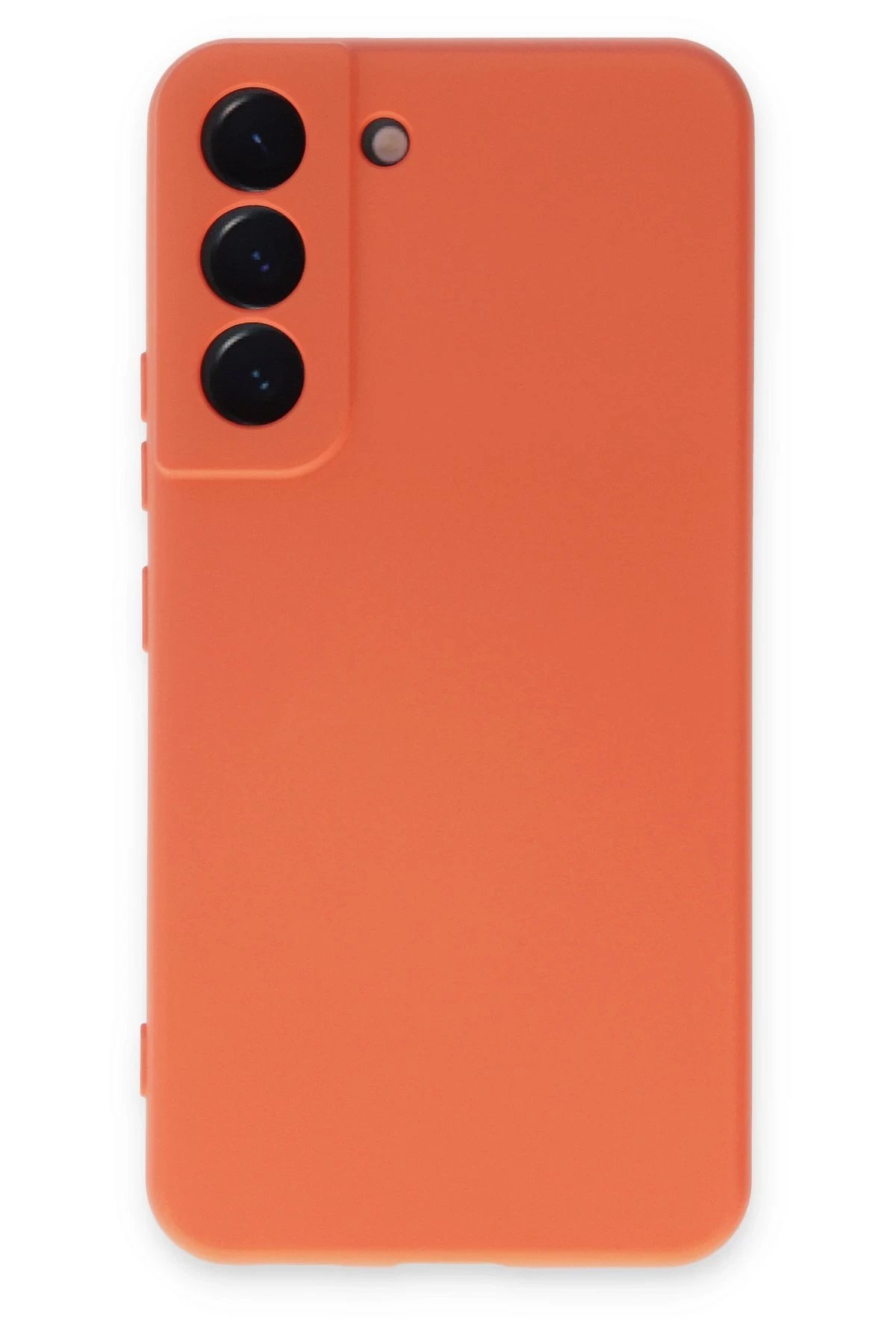 Samsung Galaxy S22 Kılıf Nano içi Kadife Silikon - Turuncu-(5796)